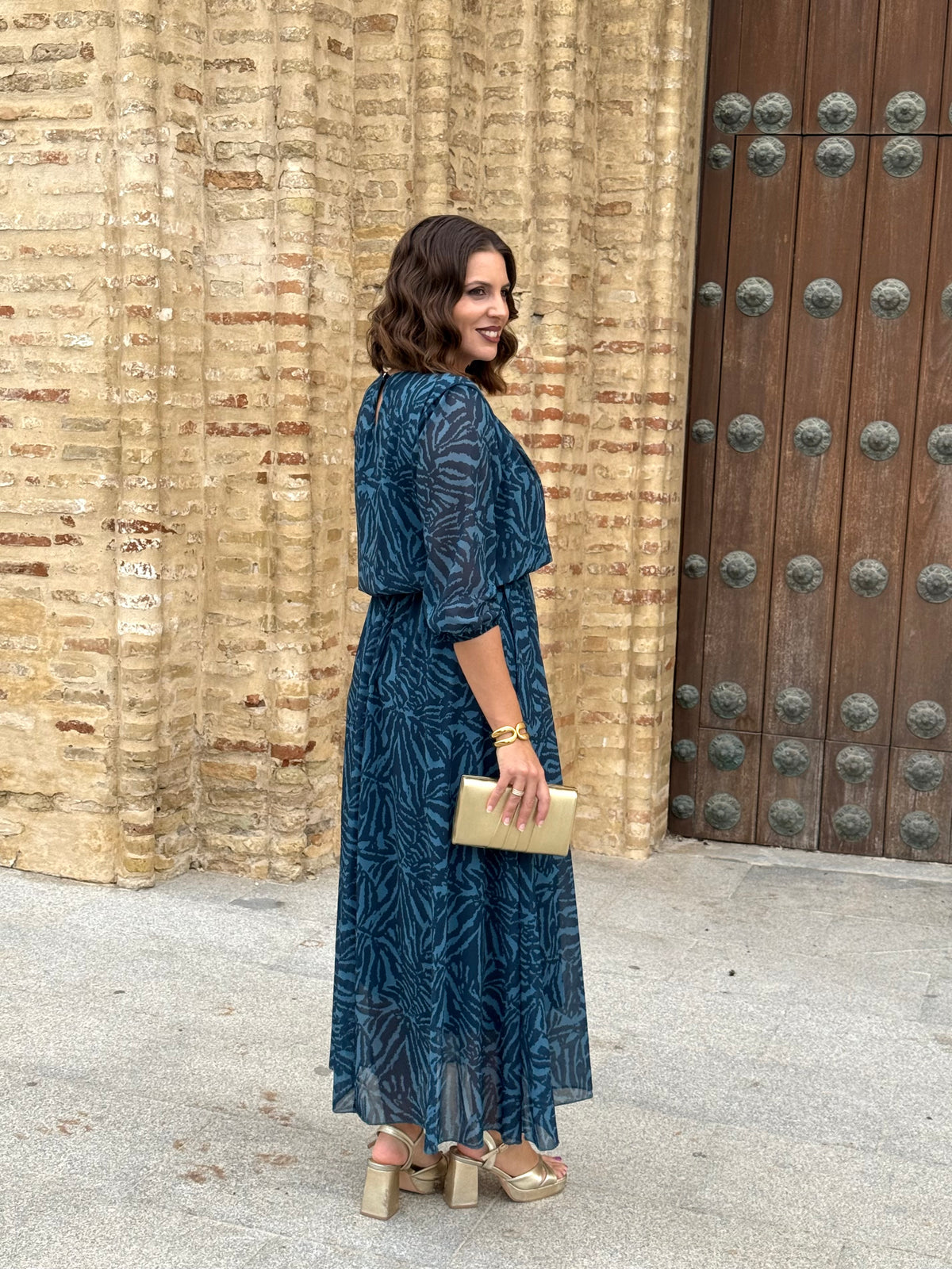 Vestido Miriam Estampado Azul