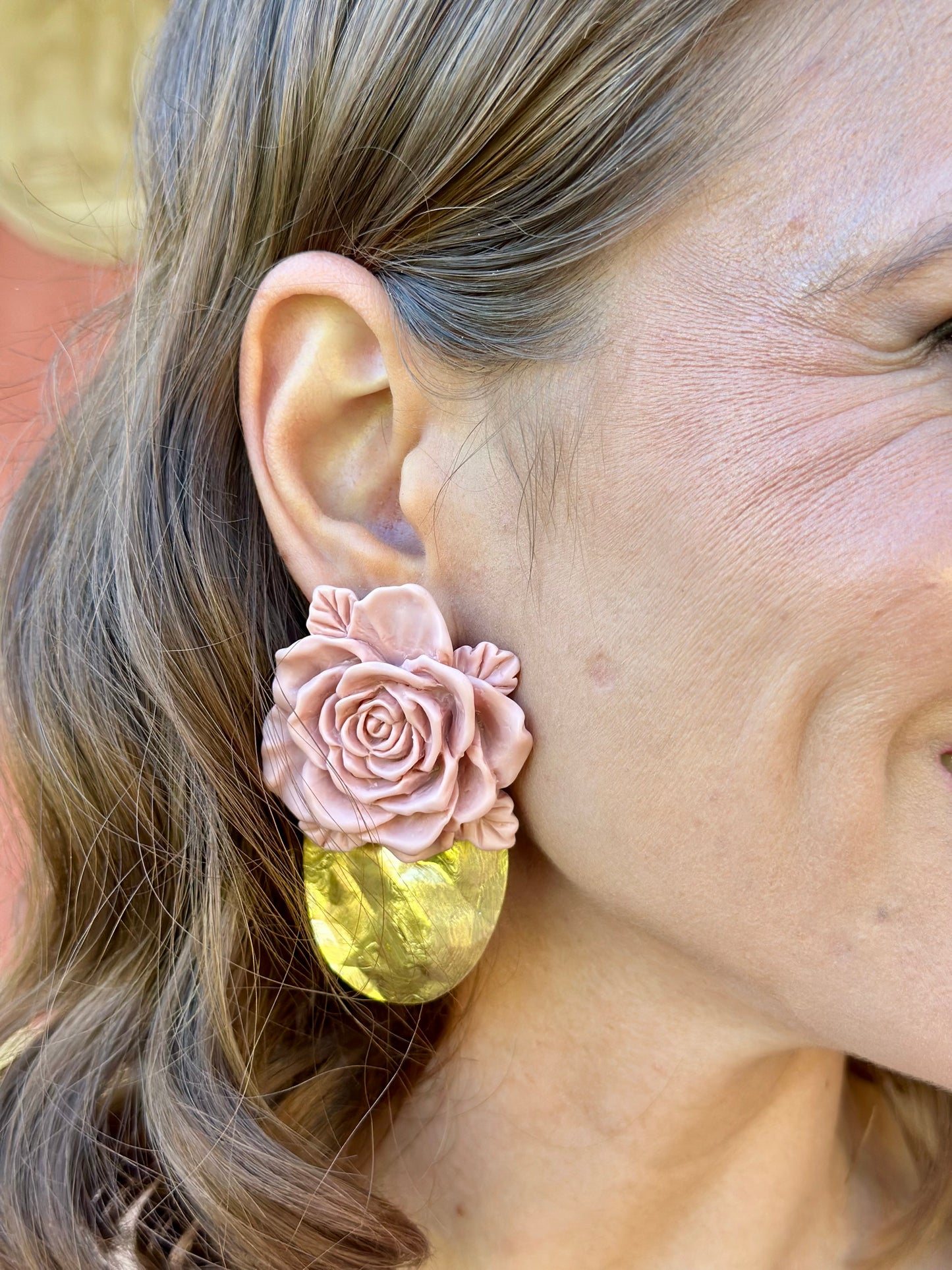 Pendientes Clavel Rosa