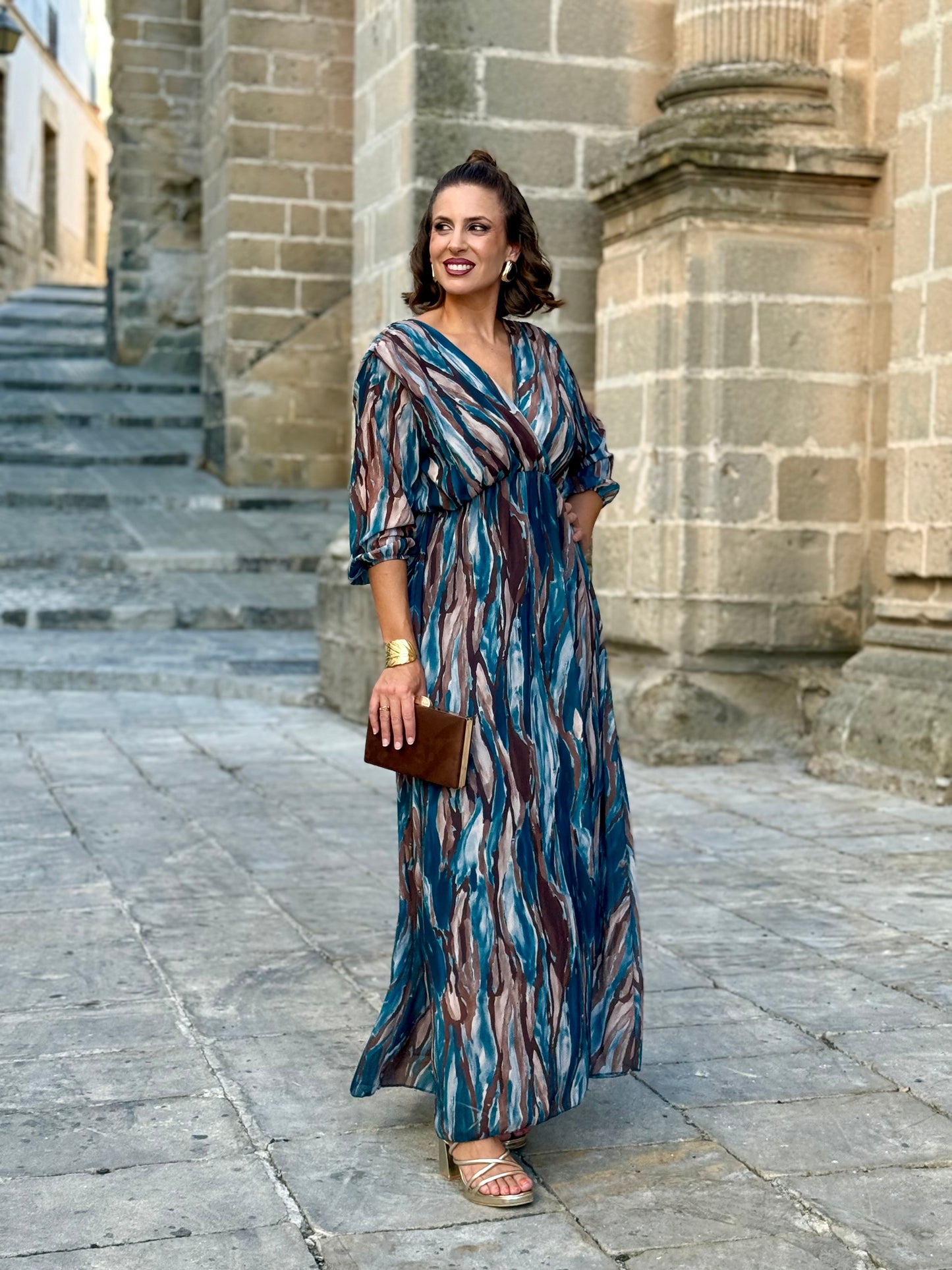 Vestido Pinceladas Petróleo