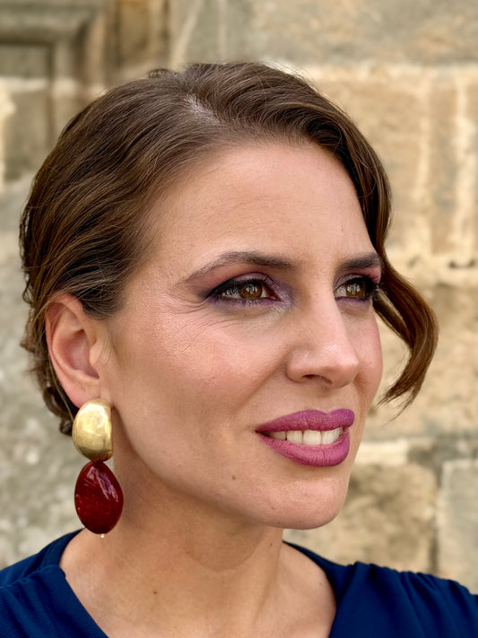 Pendientes Carolina Burdeos