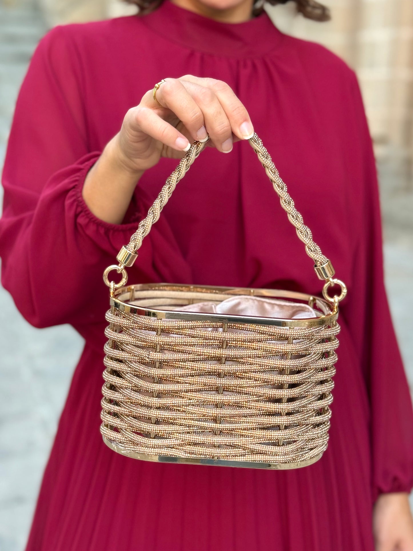 Bolso Cesta Bronce