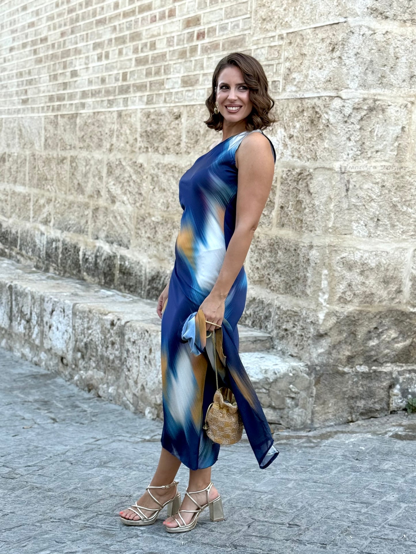 Vestido Acuarela Azul