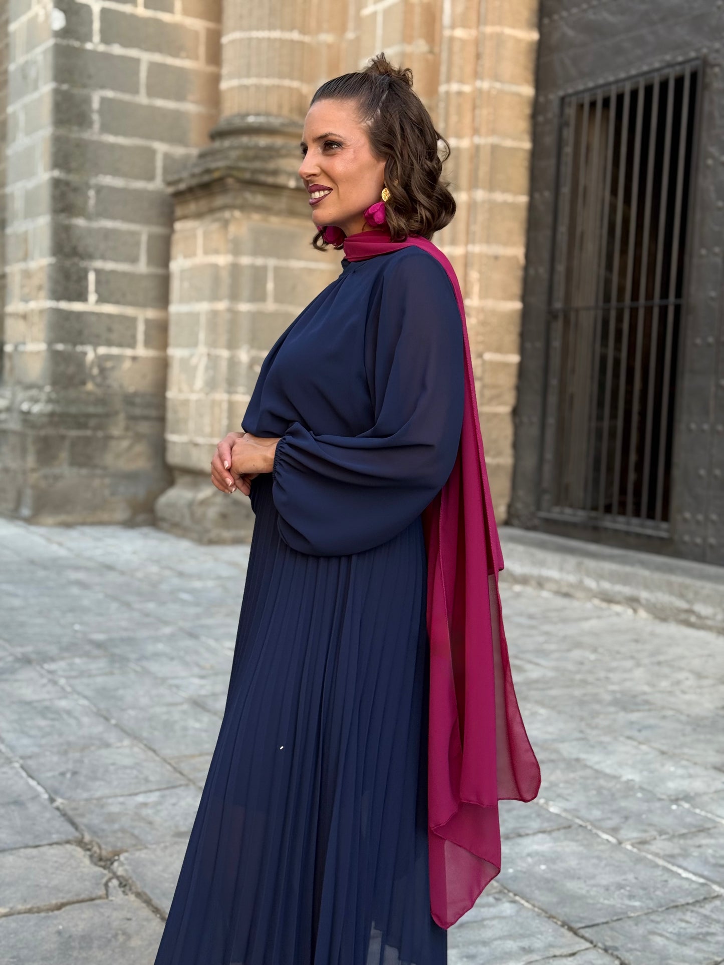 Capa de gasa Buganvilla oscuro