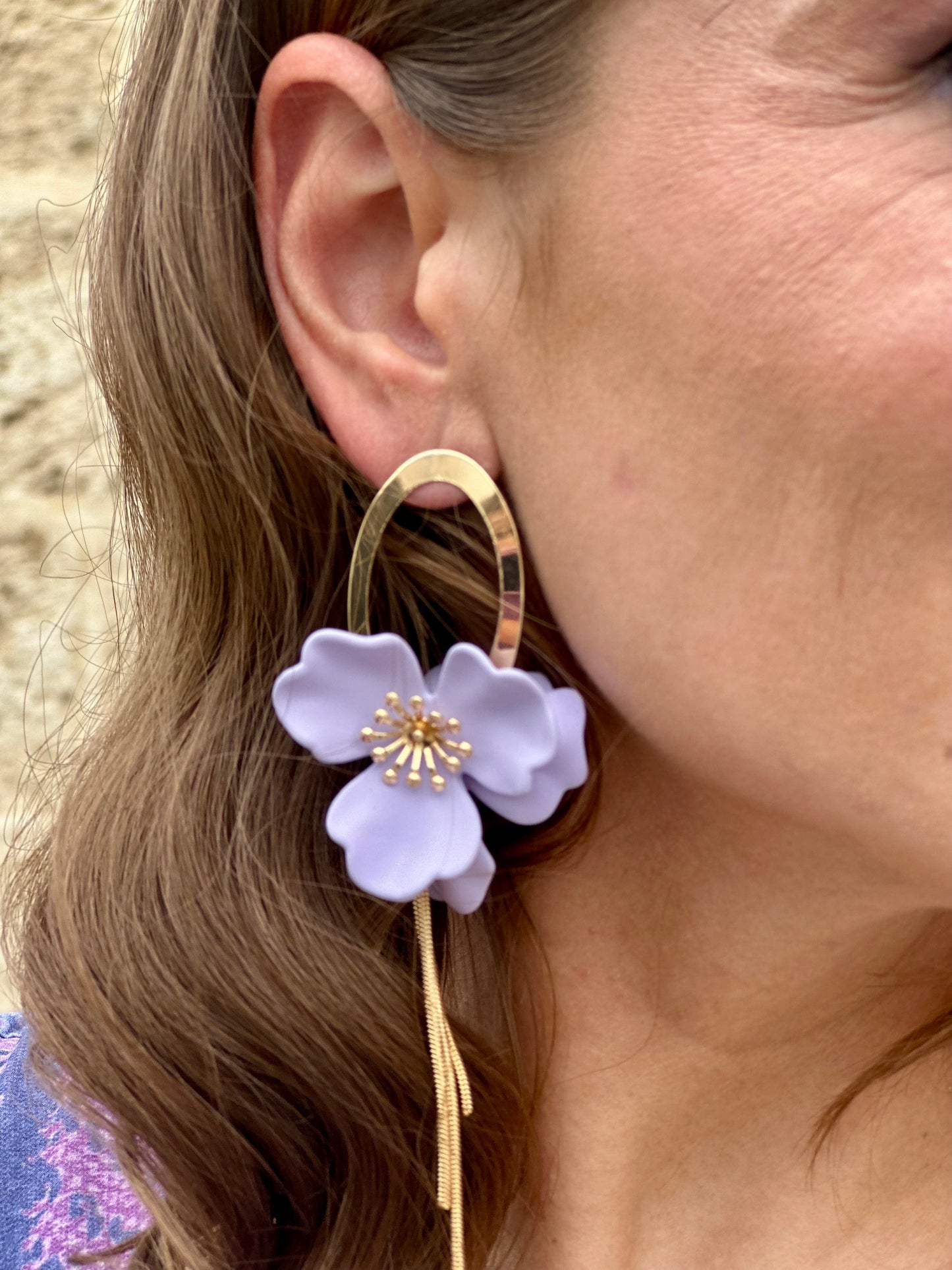 Pendientes Flor Malva
