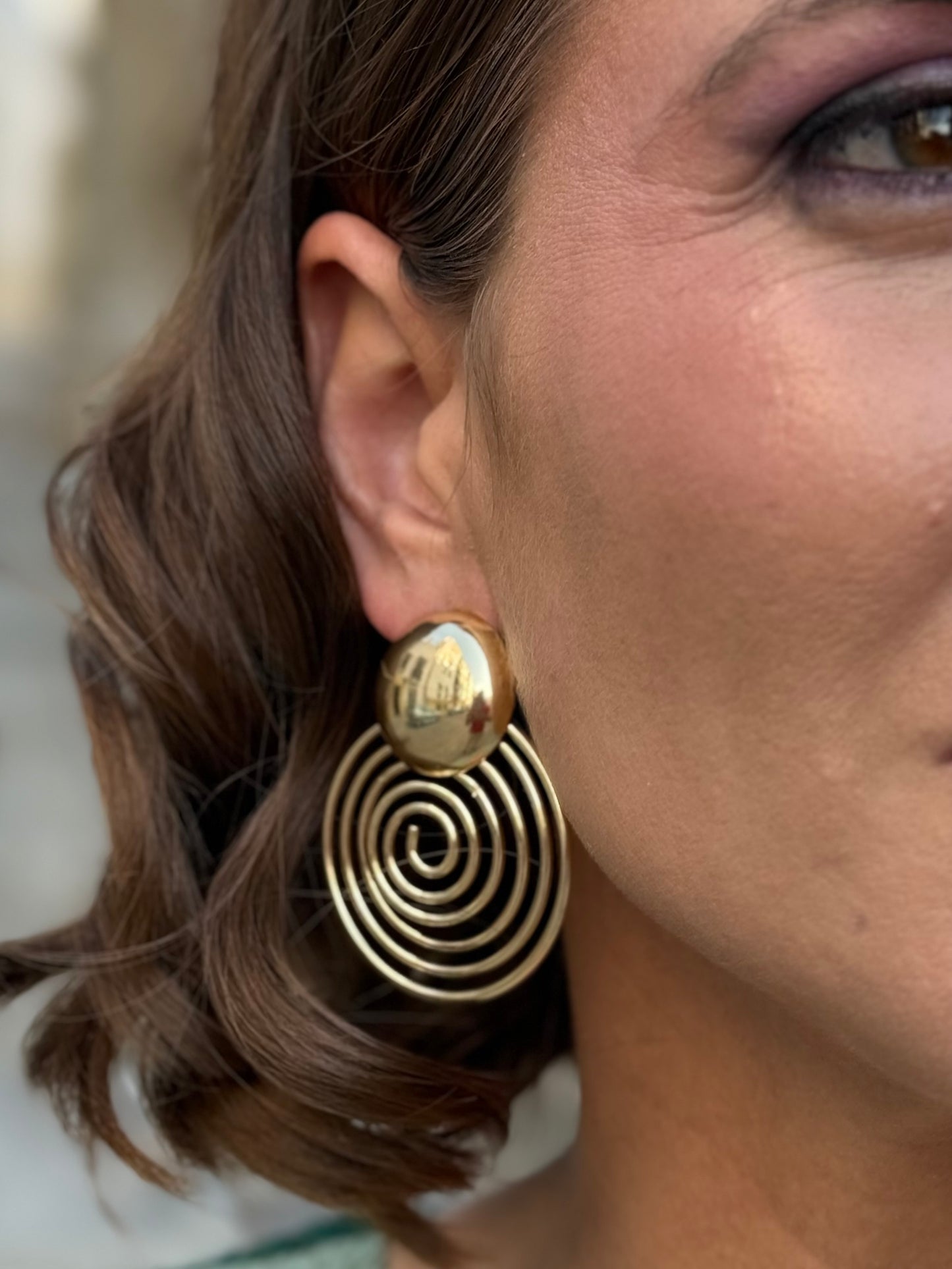 Pendientes Espiral Dorado