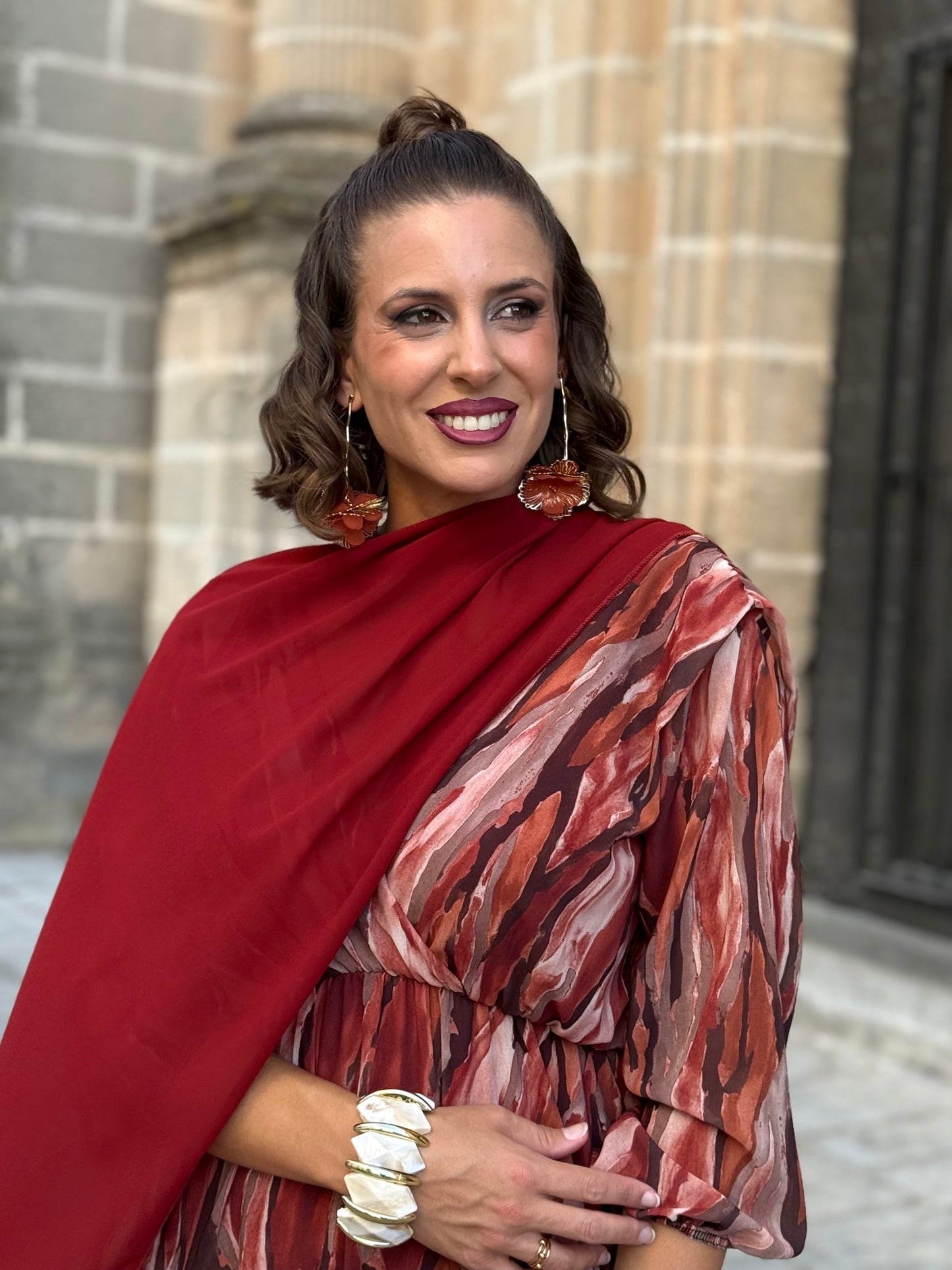 Vestido Pinceladas Teja