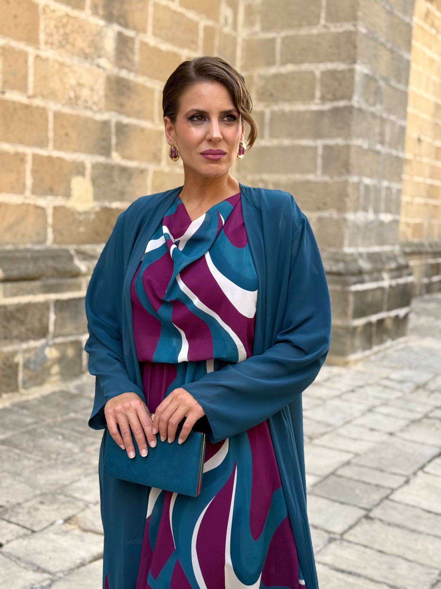 Kimono de Gasa Petróleo