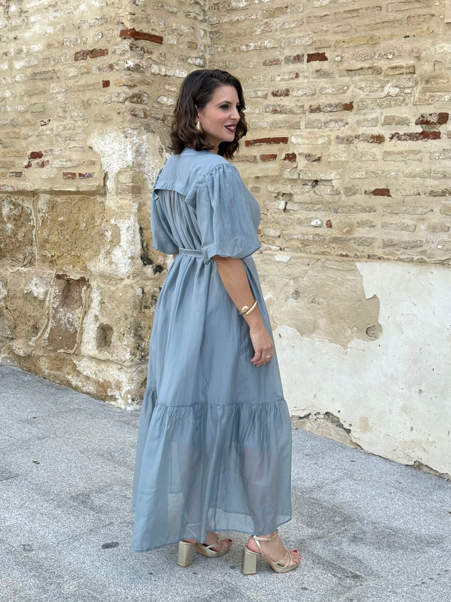 Vestido Menorca Azul Empolvado