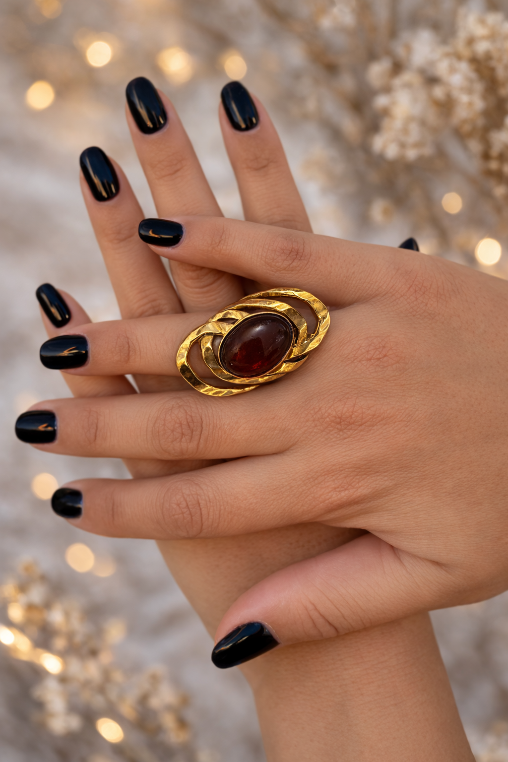 Anillo Ámbar Marrón