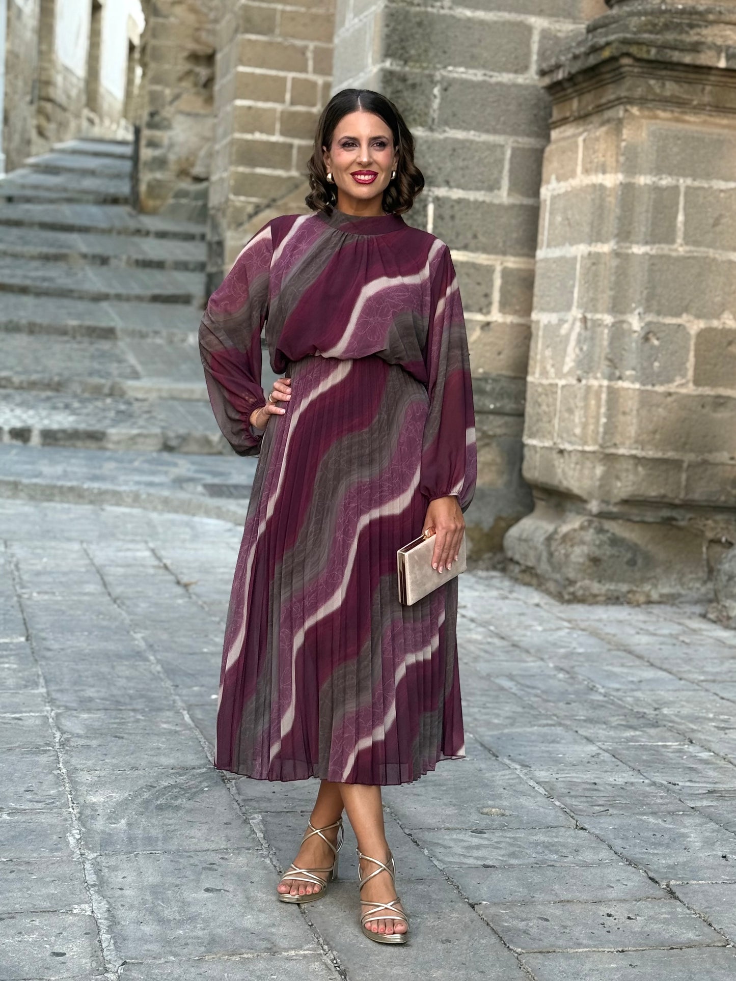 Vestido Horizonte Burdeos