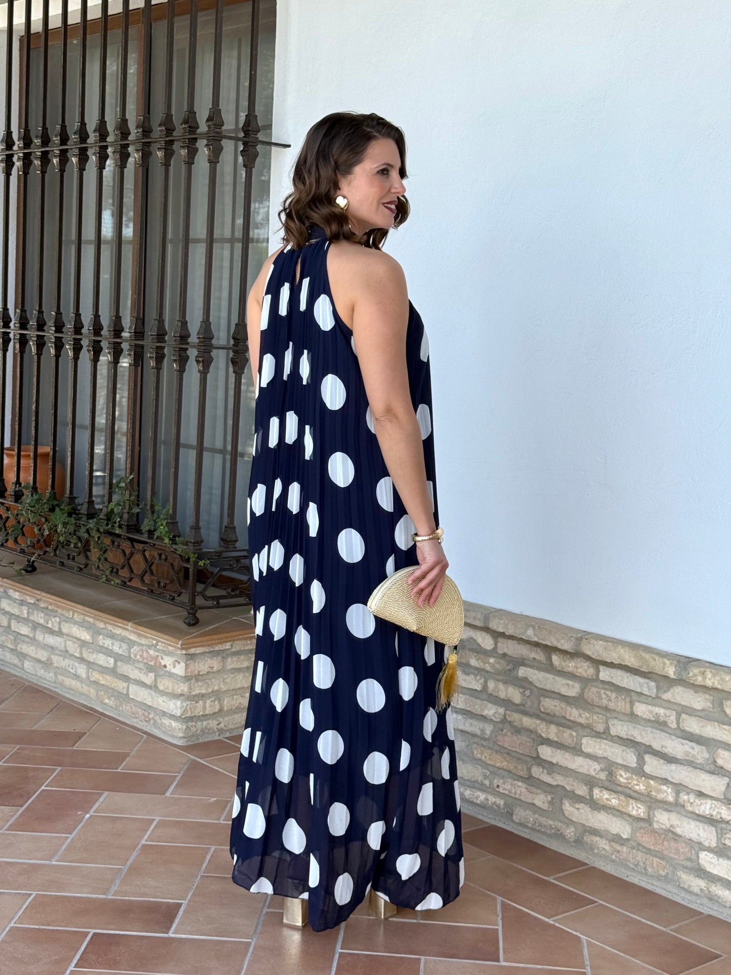 Vestido Grecia Lunar Marino