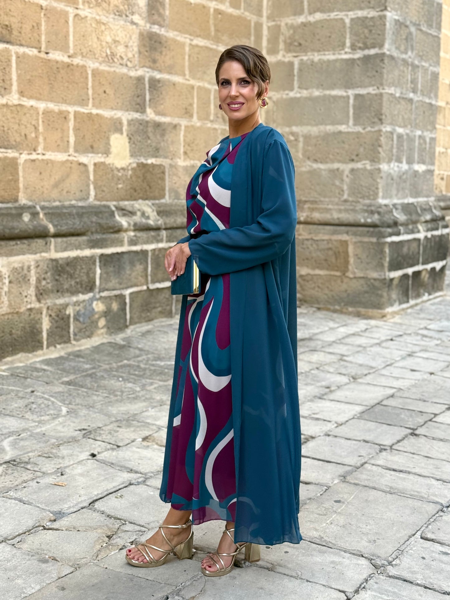 Kimono de Gasa Petróleo