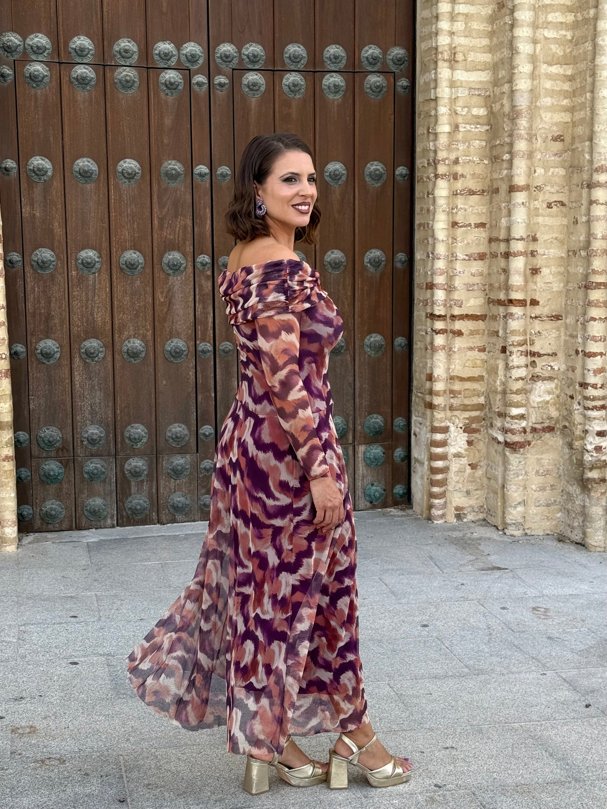 Vestido Amara de tul estampado
