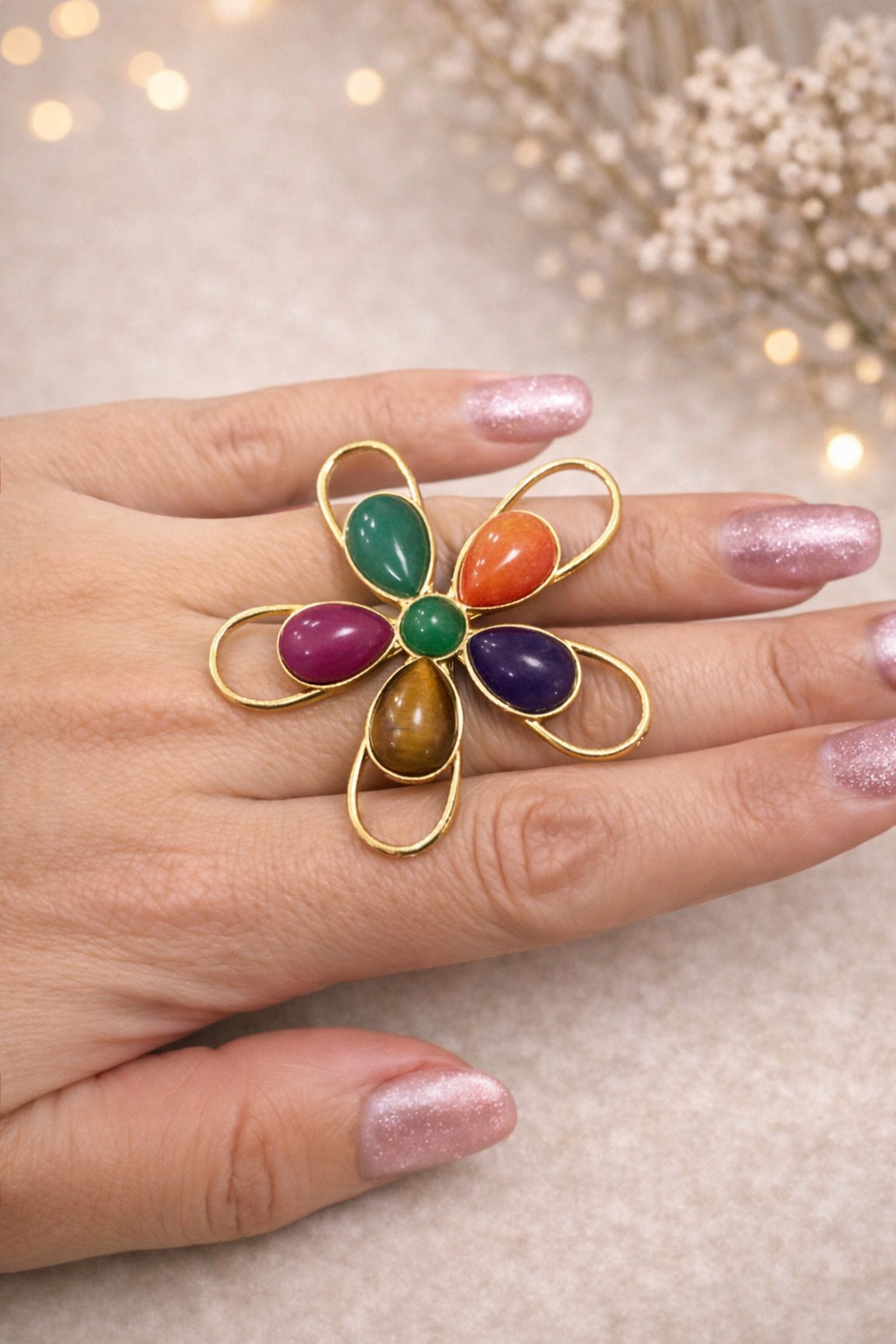 Anillo Flor Mosaico