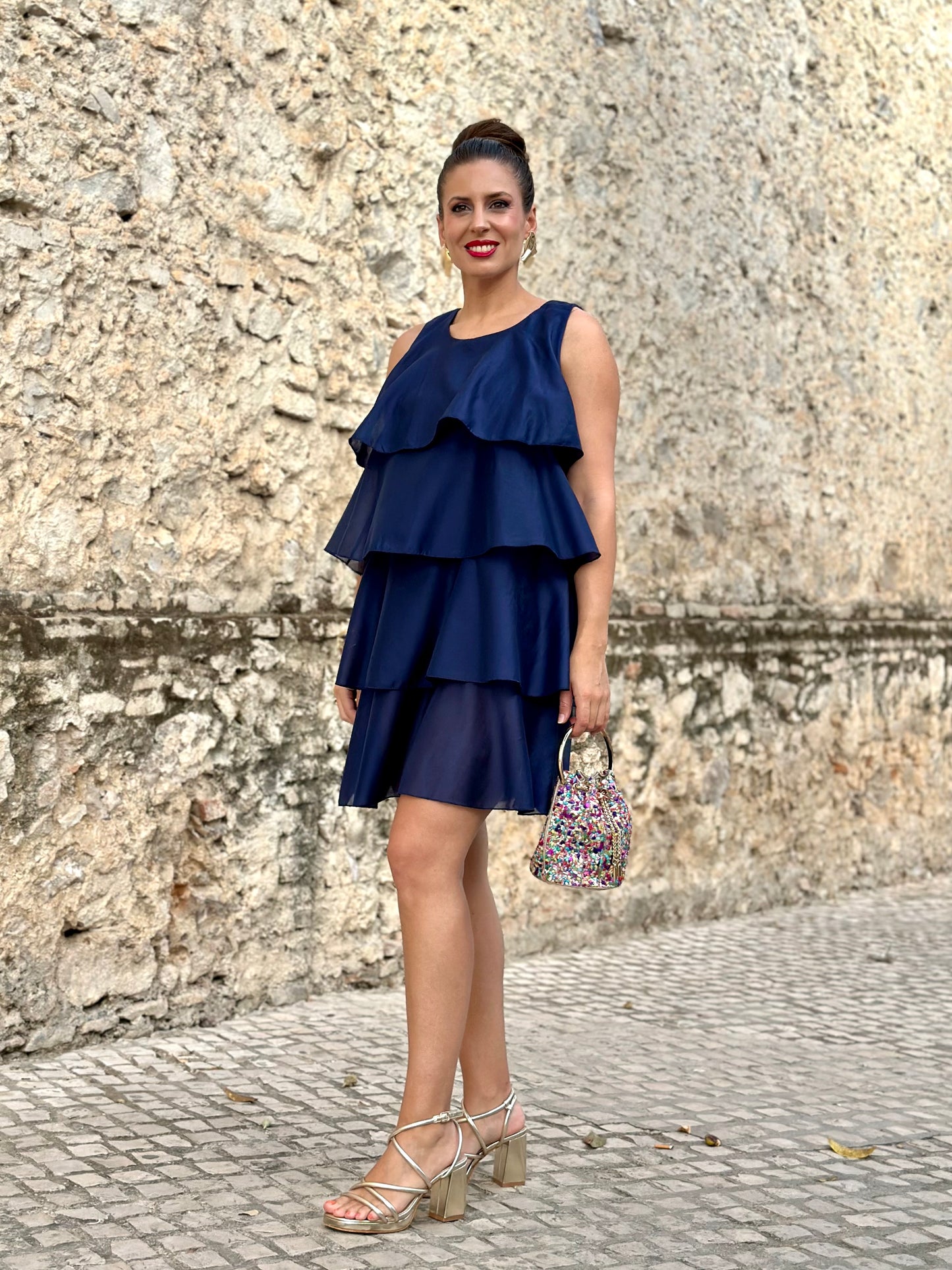 Vestido Romántico Marino