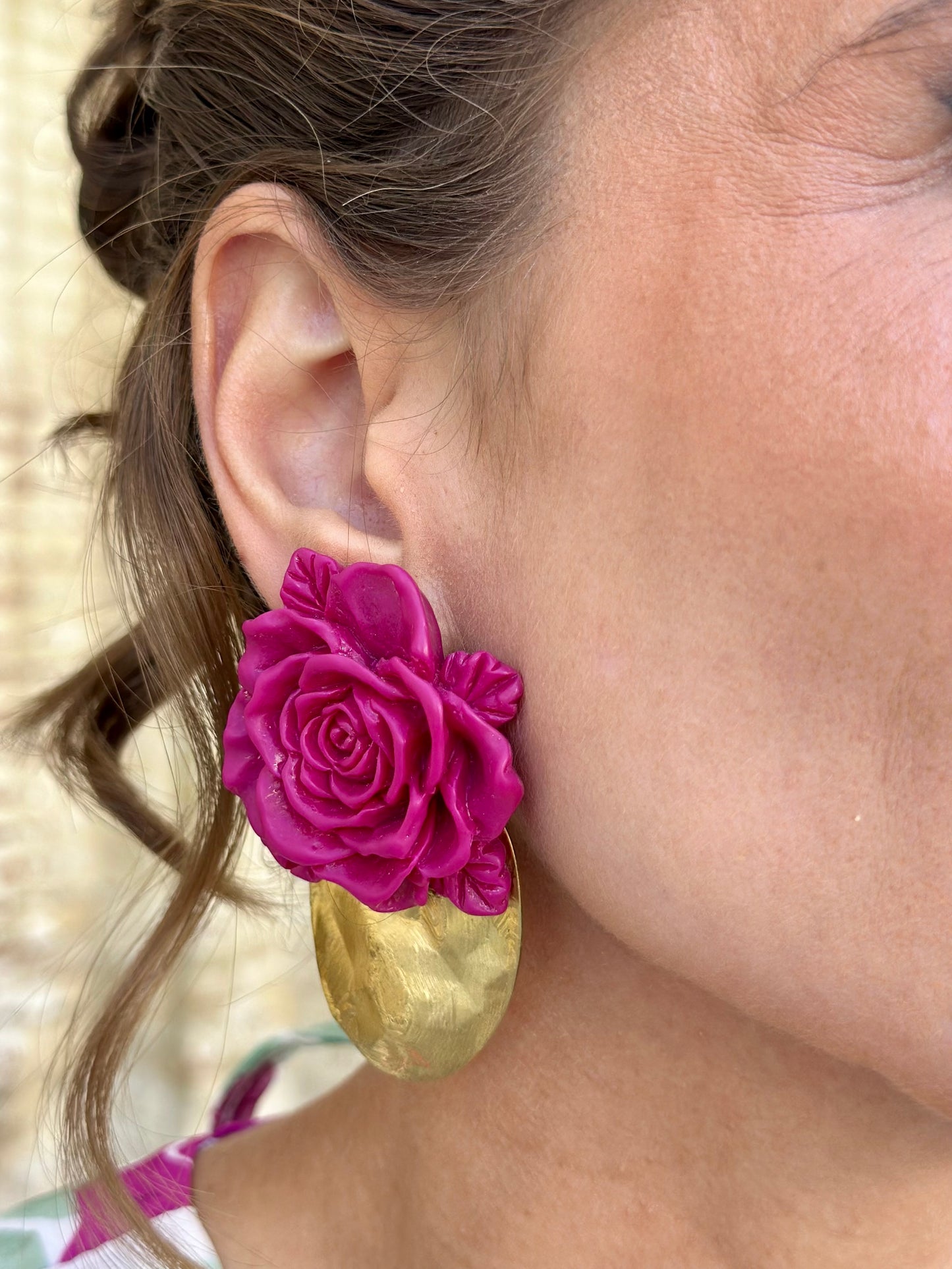 Pendientes Clavel Buganvilla