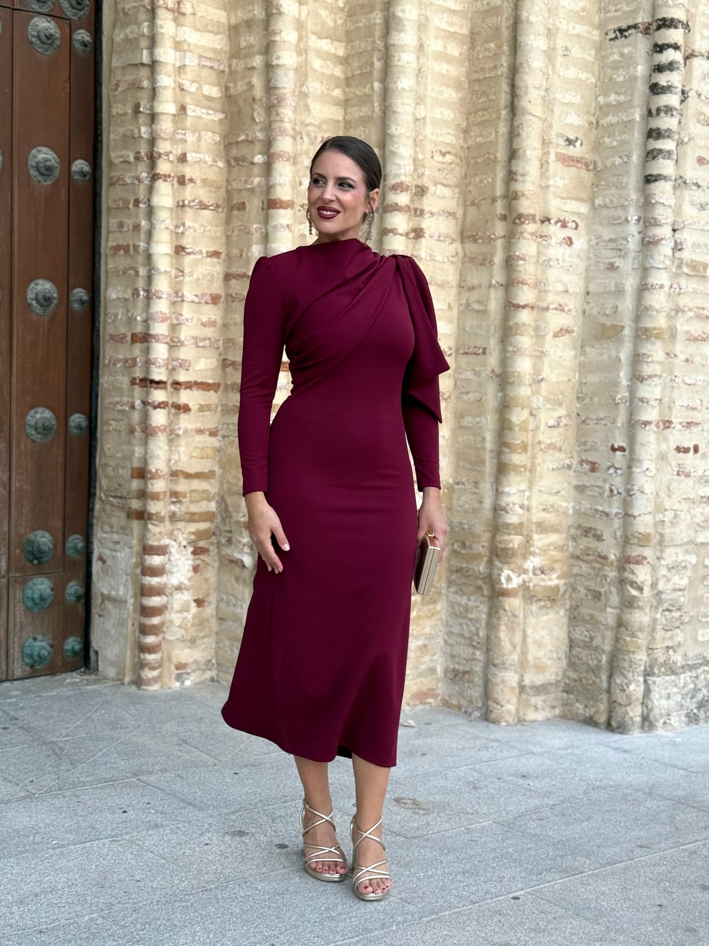 Vestido Lazo Burdeos