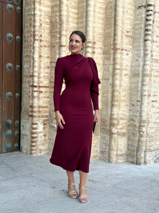 Vestido Lazo Burdeos