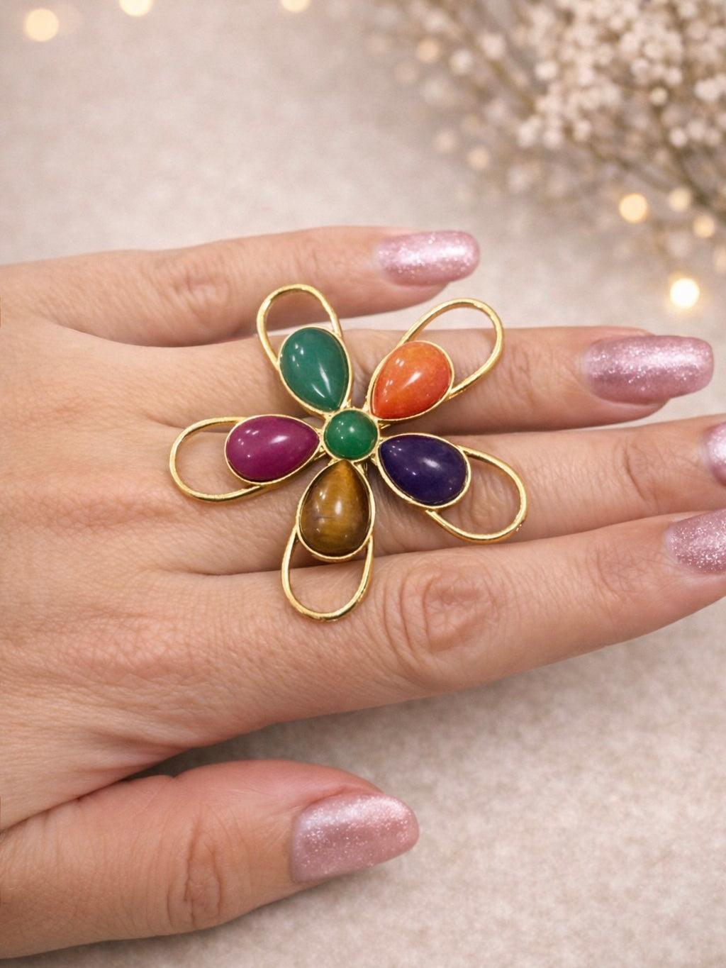 Anillo Flor Mosaico