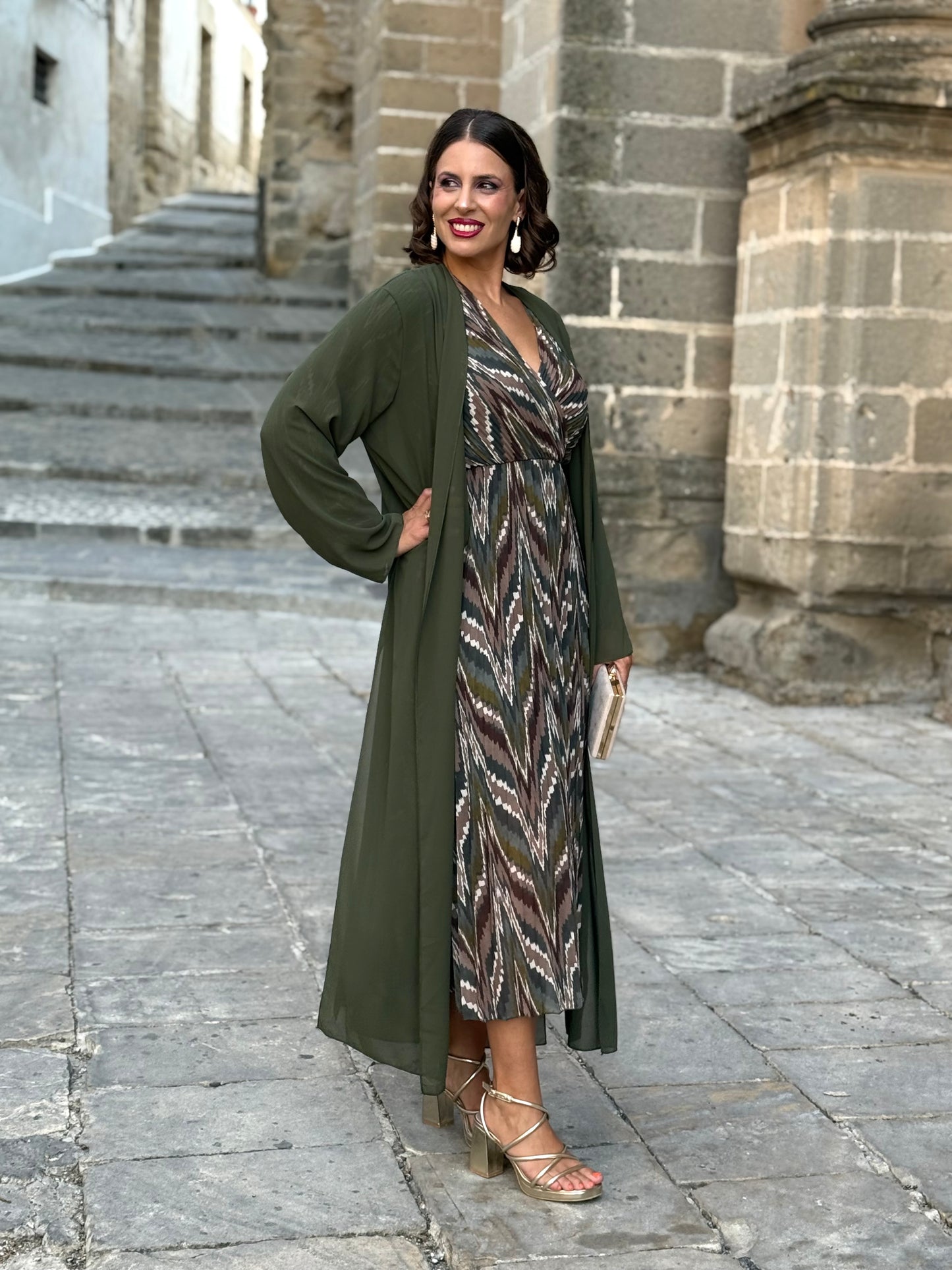 Kimono de Gasa Kaki