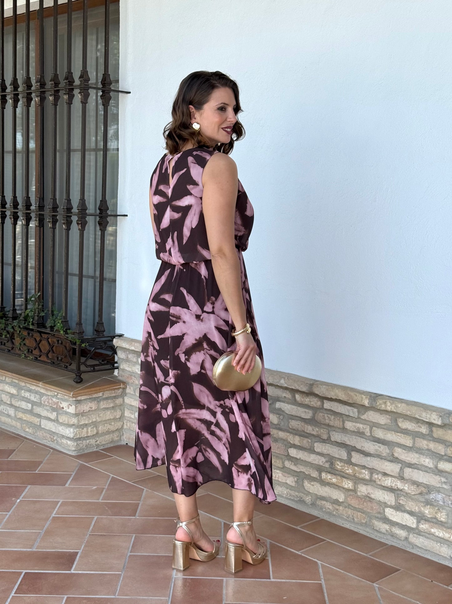 Vestido Miri Rosa/Marrón