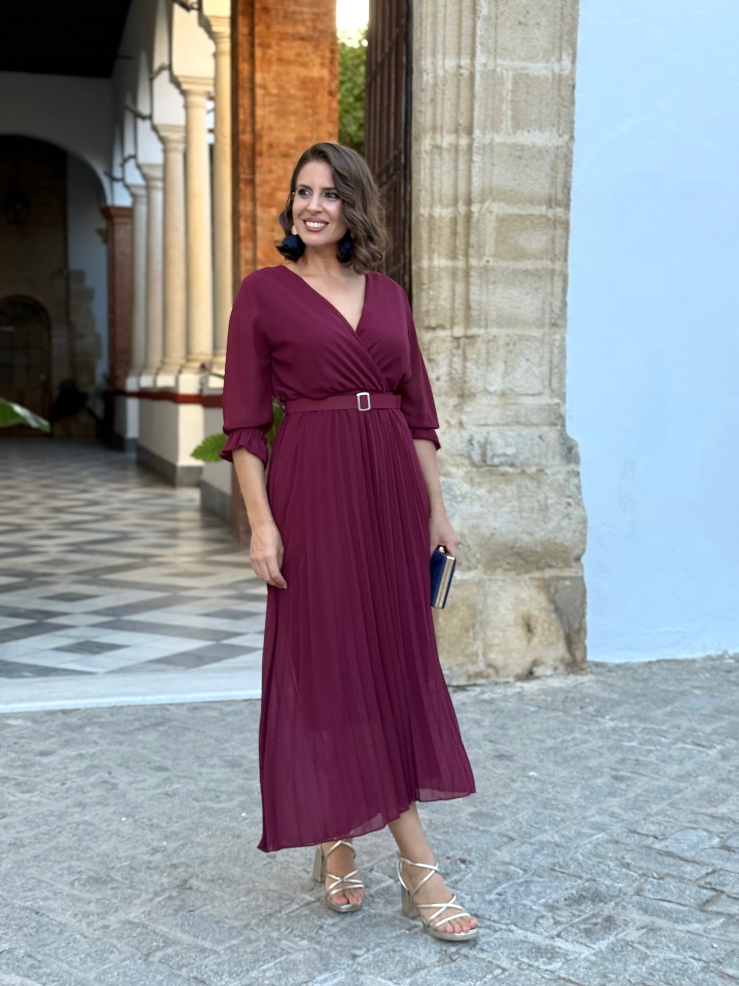Vestido Harmonía Burdeos