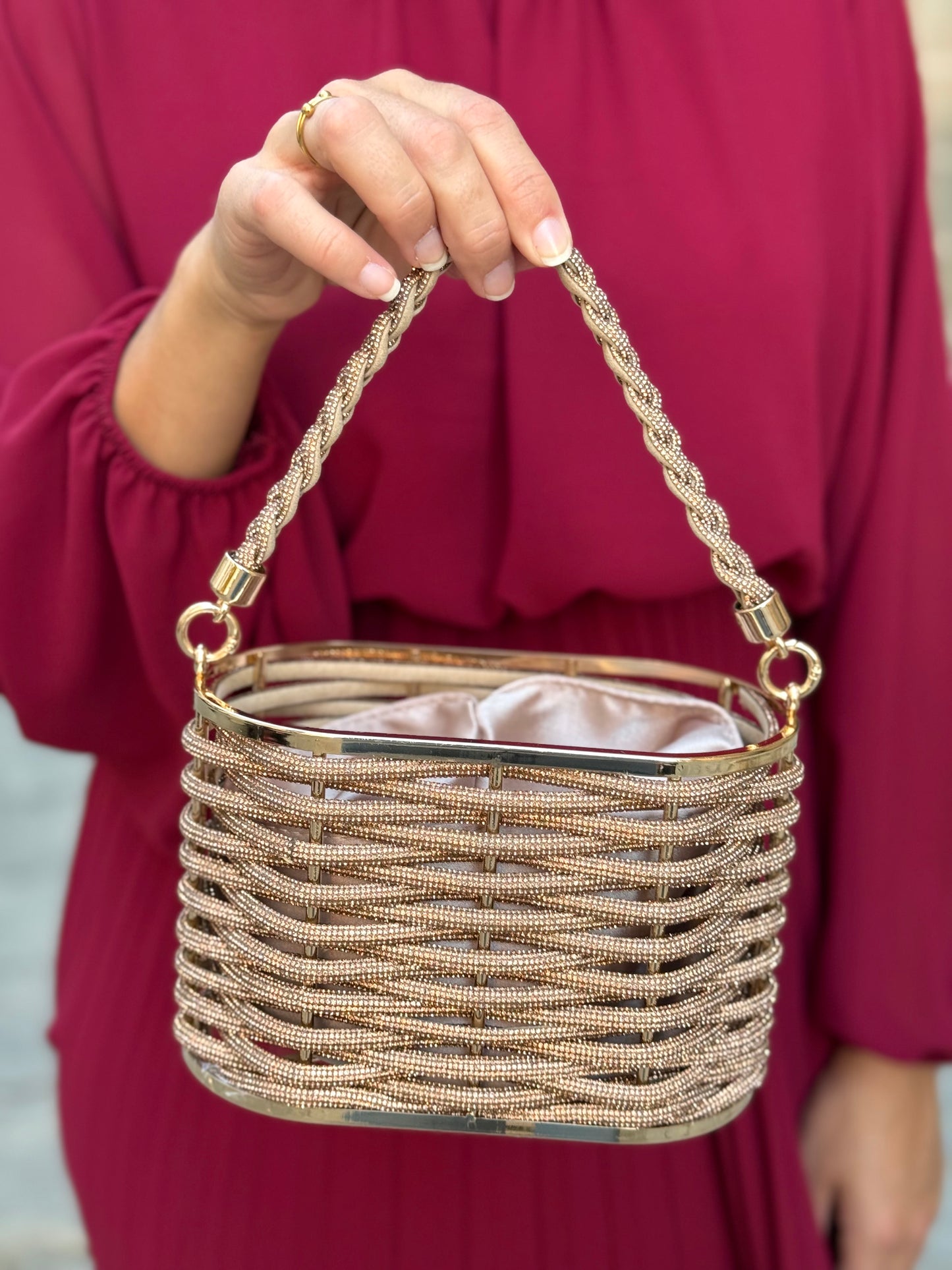 Bolso Cesta Bronce