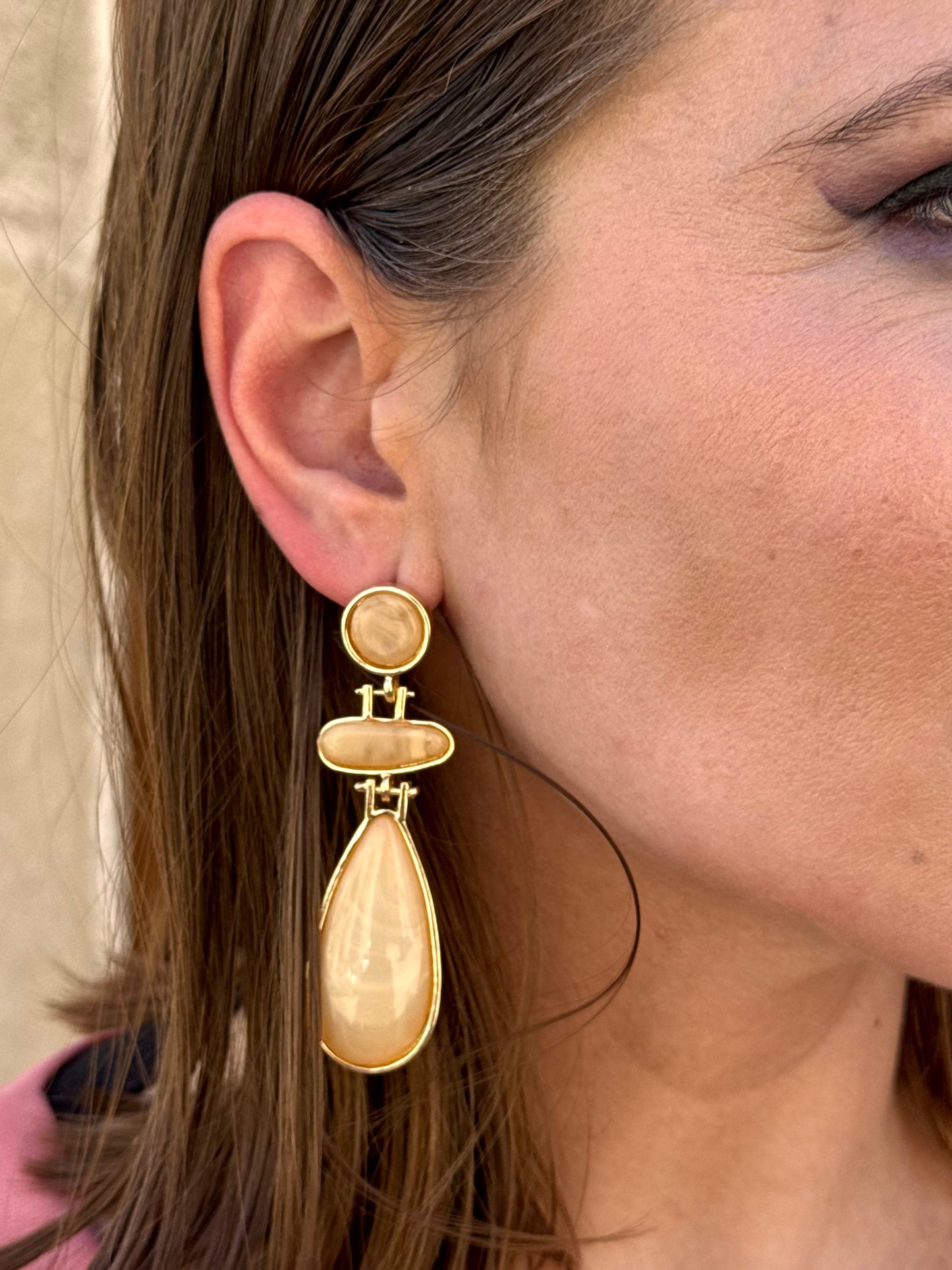 Pendientes Giralda Beige