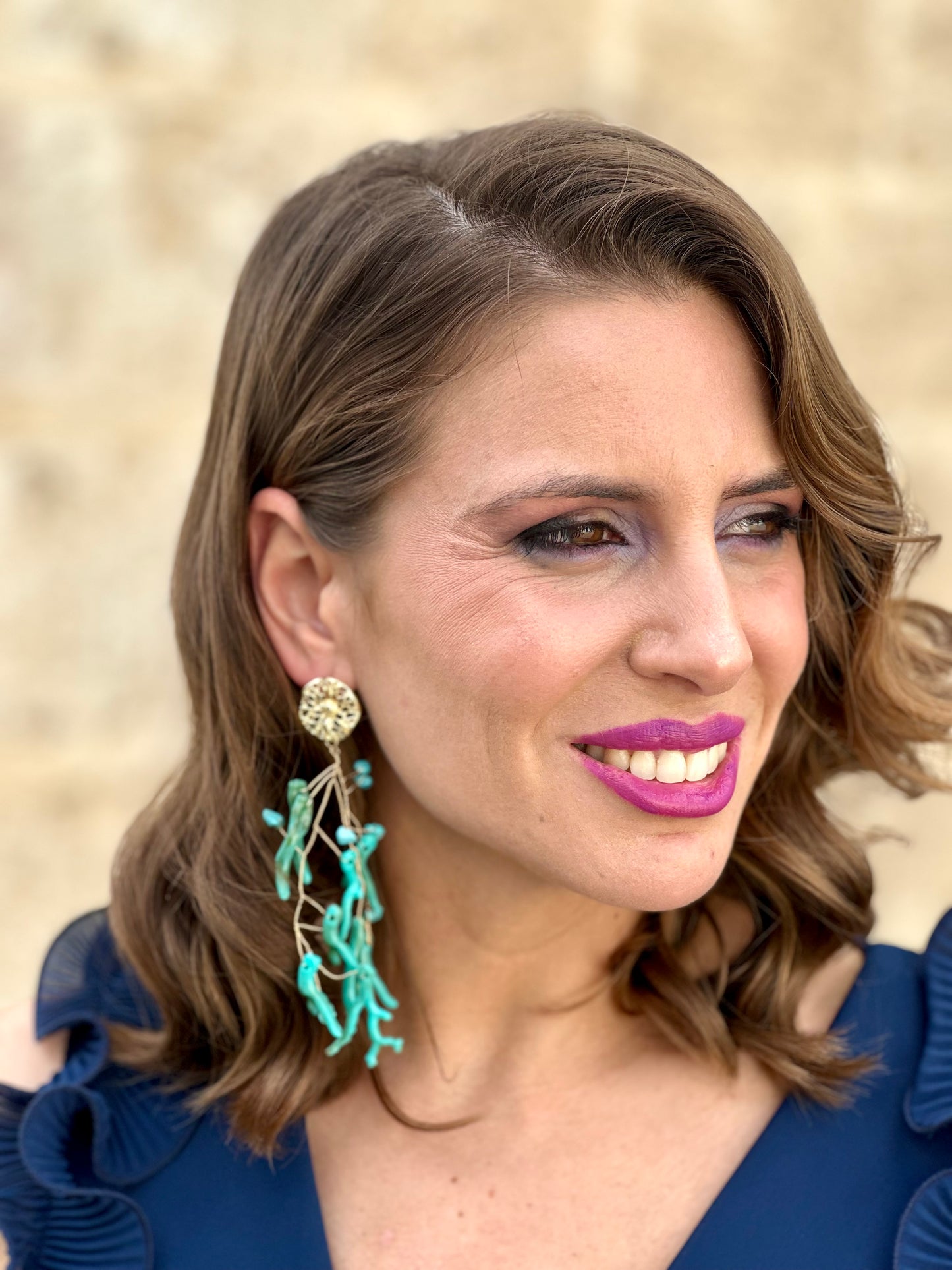 Pendientes Coral Turquesa