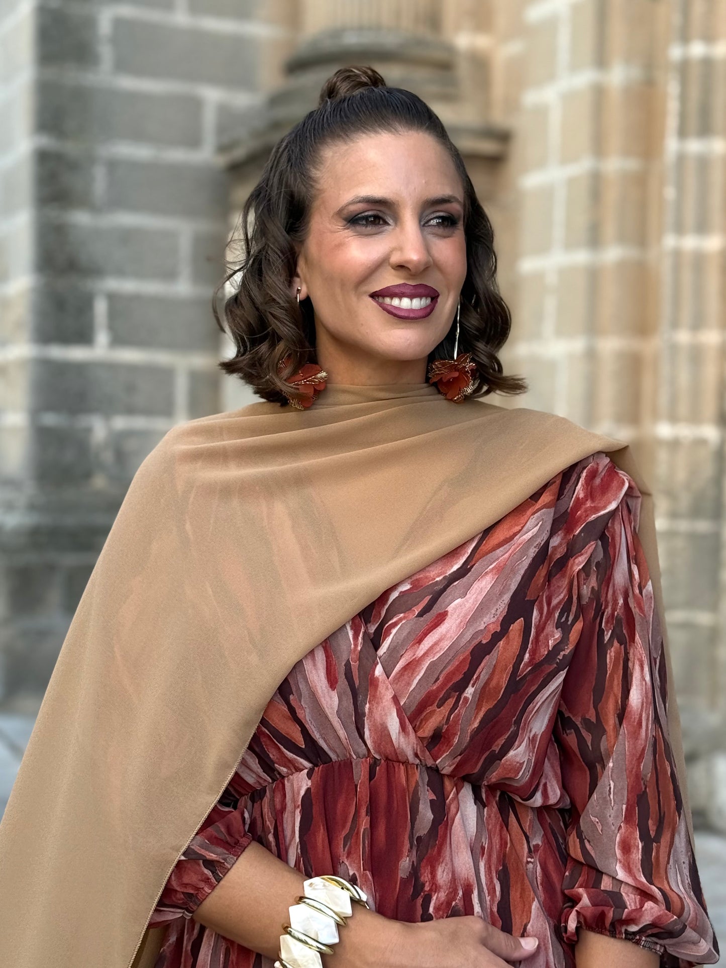 Vestido Pinceladas Teja