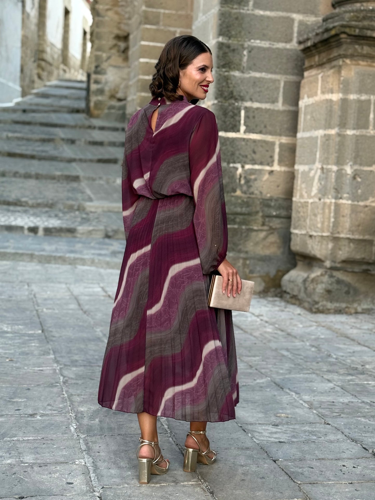 Vestido Horizonte Burdeos