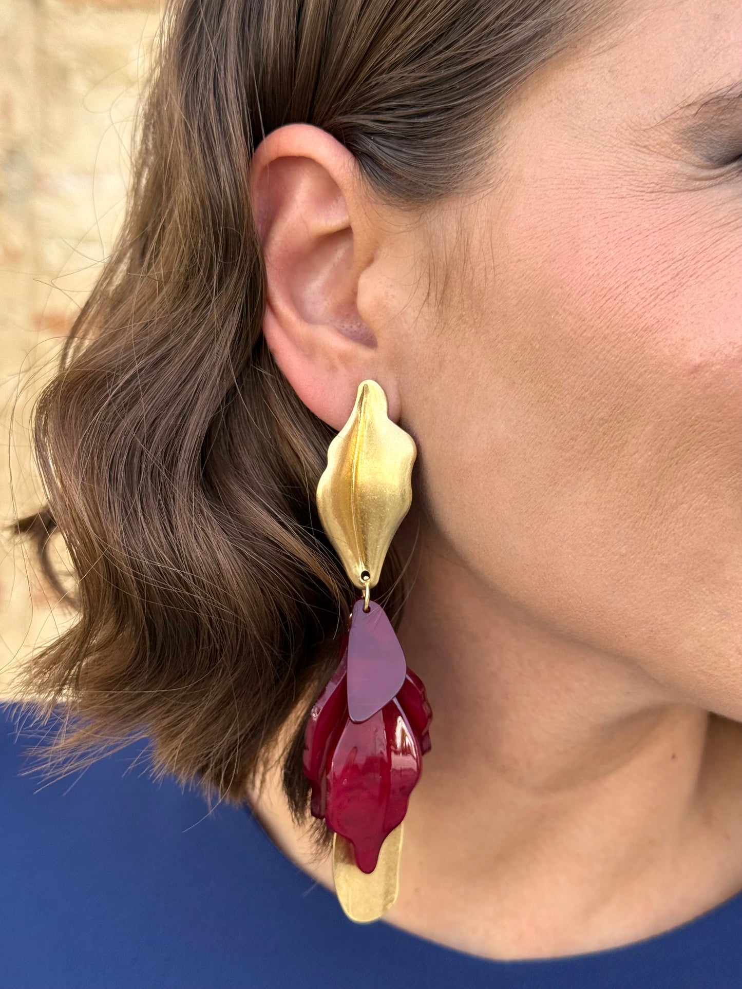 Pendientes Carlota Burdeos
