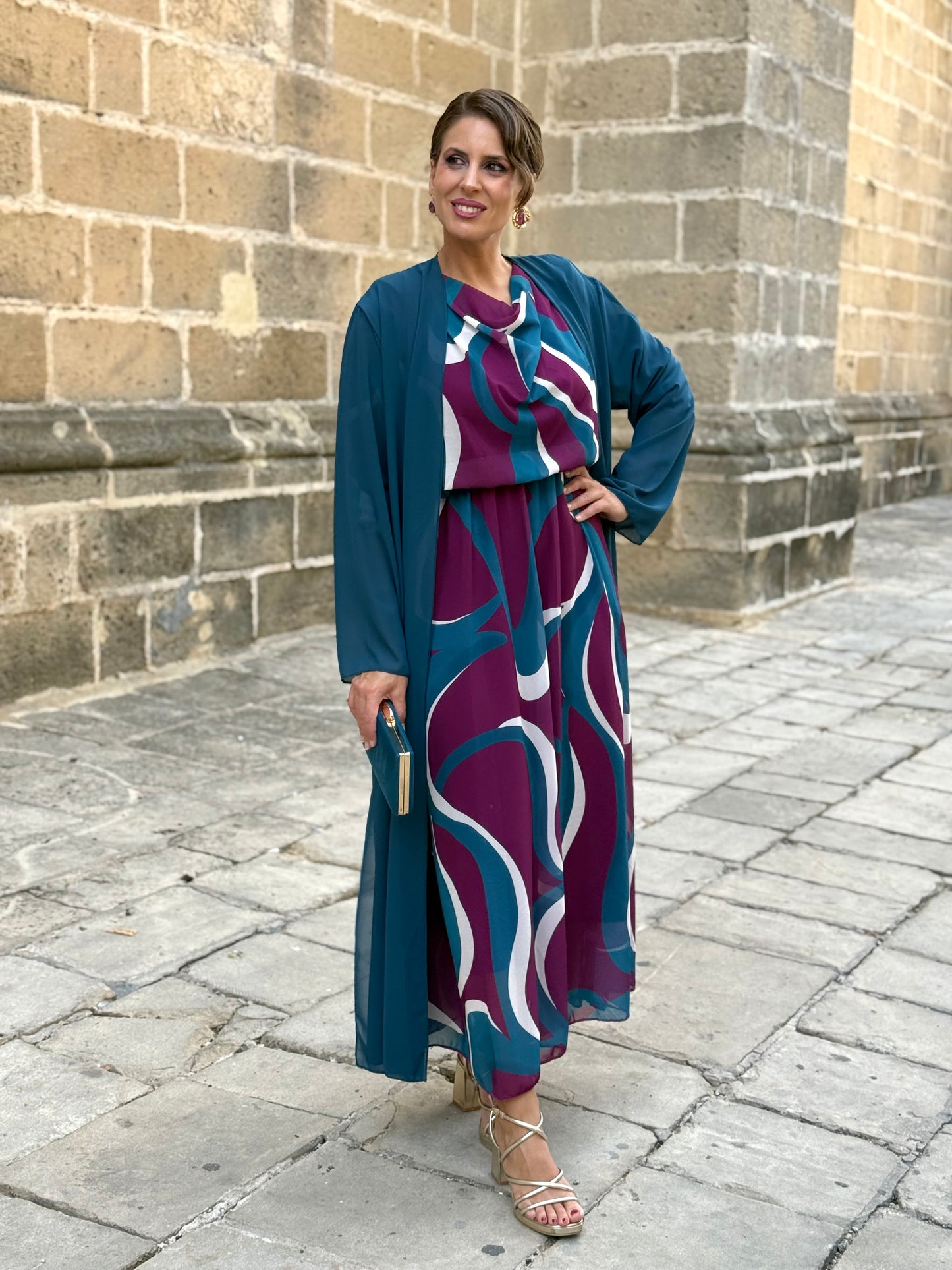 Kimono de Gasa Petróleo