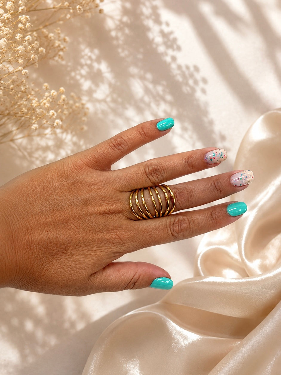 Anillo dorado multiaros