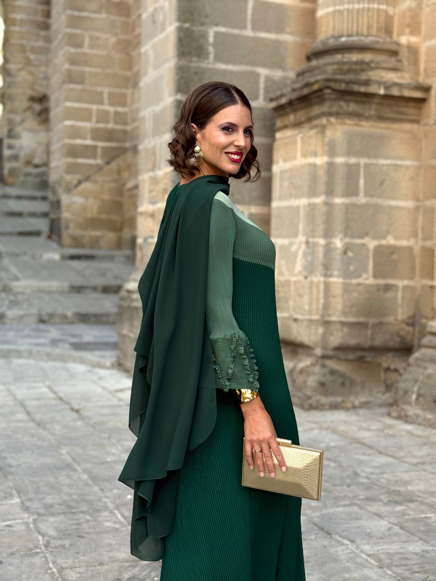 Capa de Gasa Verde Botella