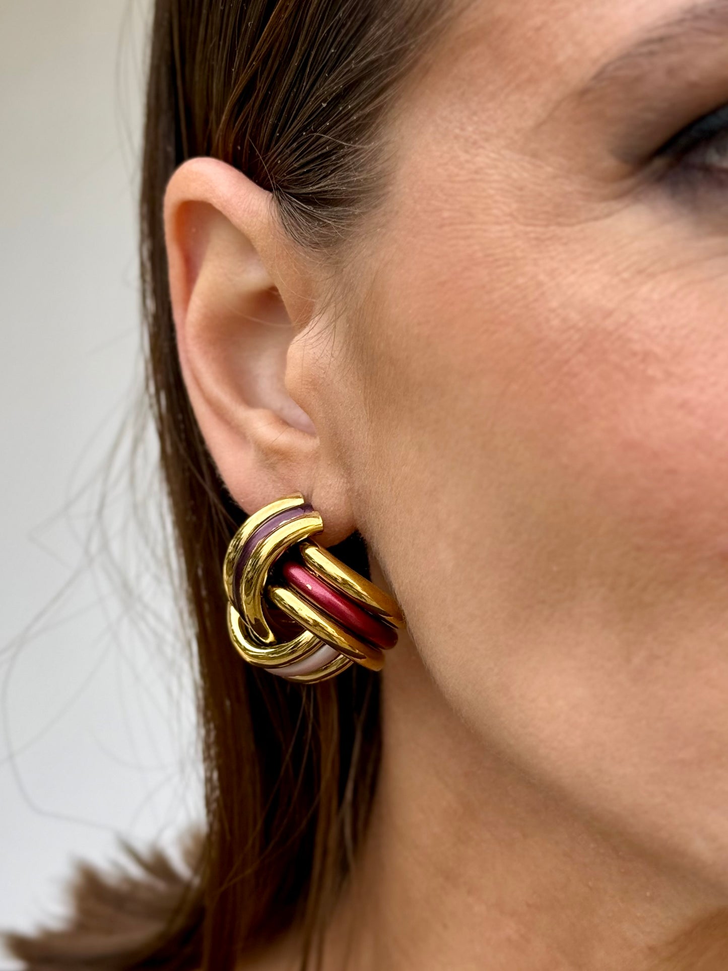 Pendientes Lisboa Dorado/Burdeos