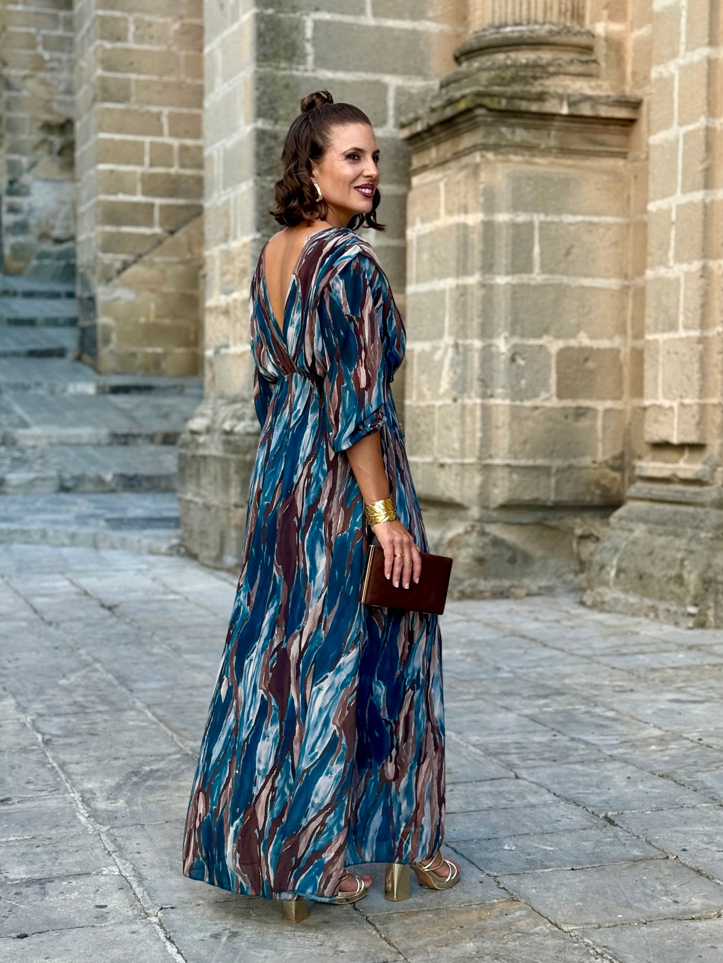Vestido Pinceladas Petróleo