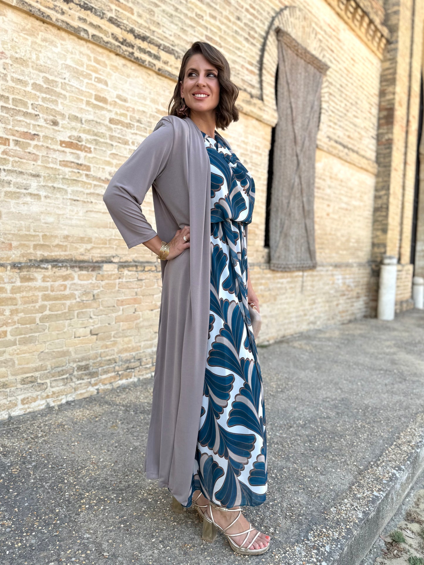 Kimono Punto de Seda Taupe