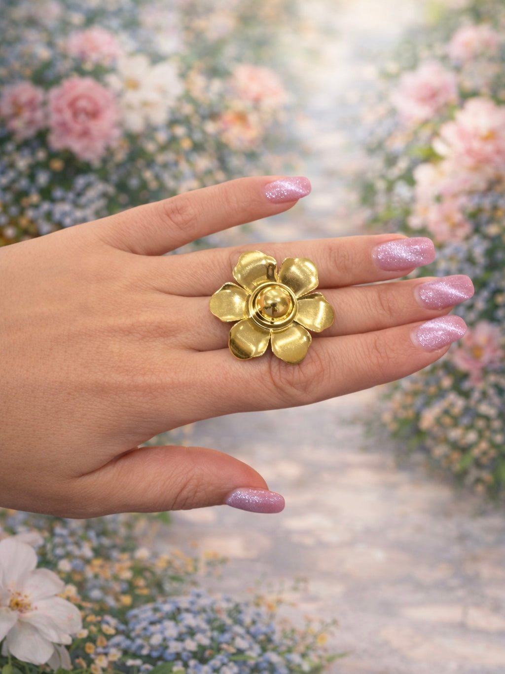 Anillo Flor Dorada