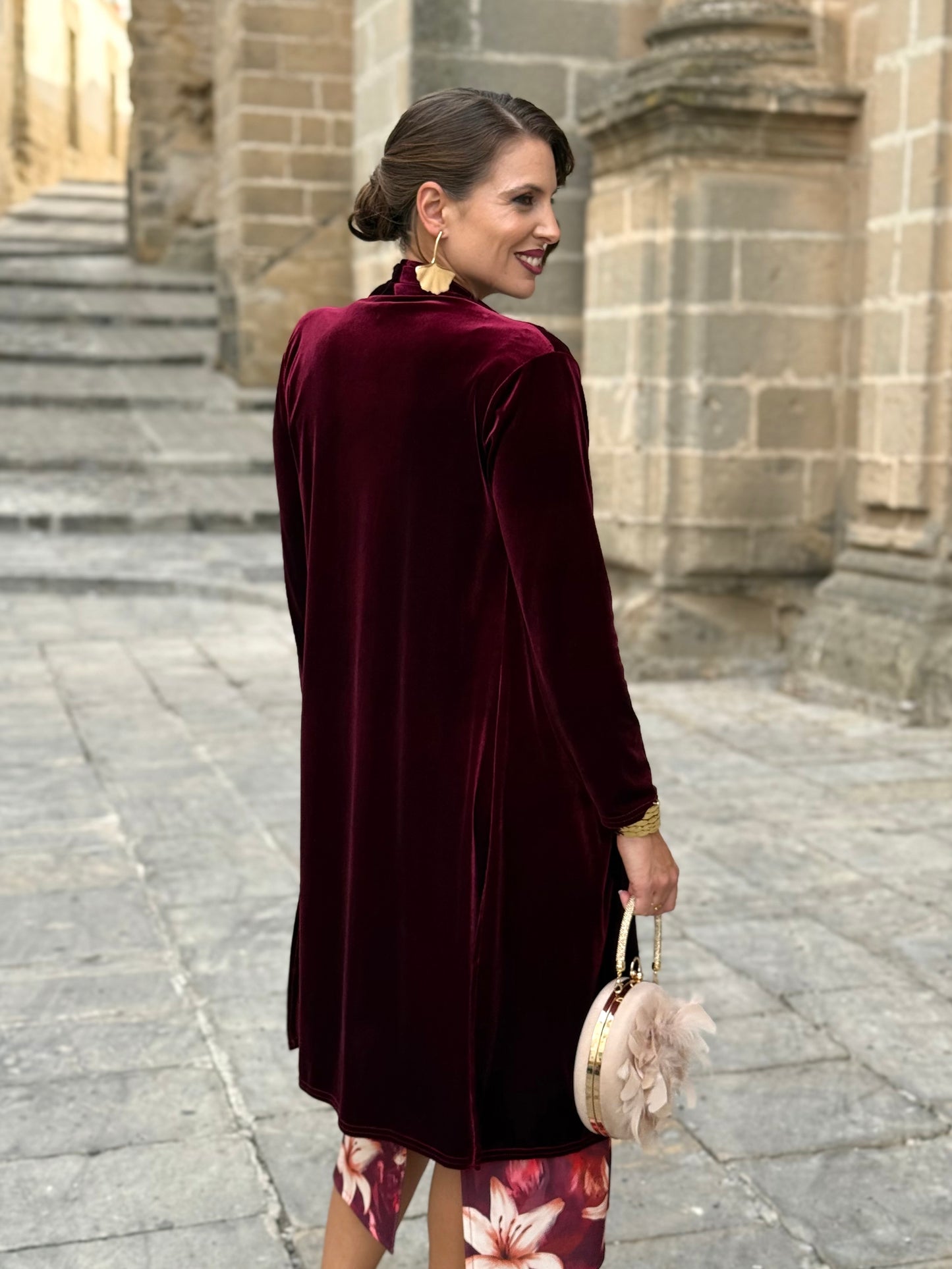Kimono de Terciopelo Burdeos