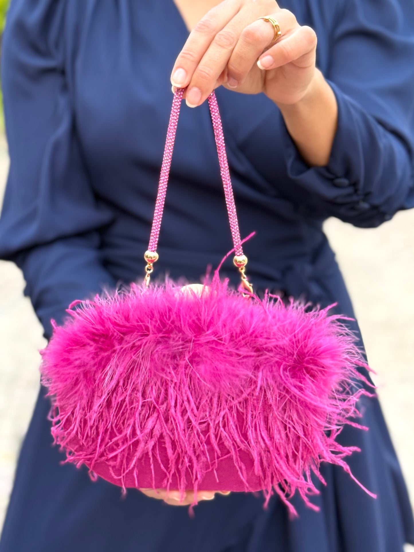 Bolso Plumas Buganvilla