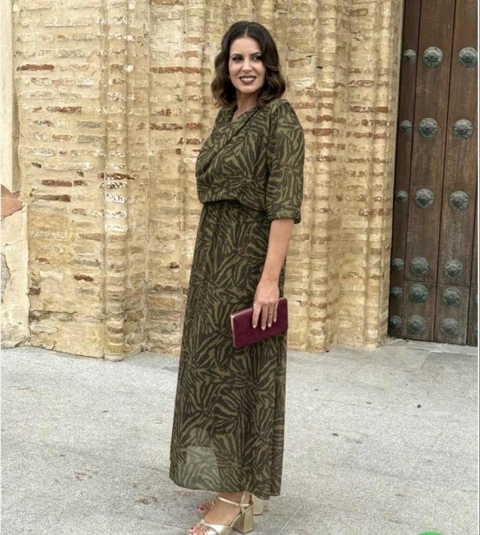 Vestido Miriam Estampado Verde Oliva