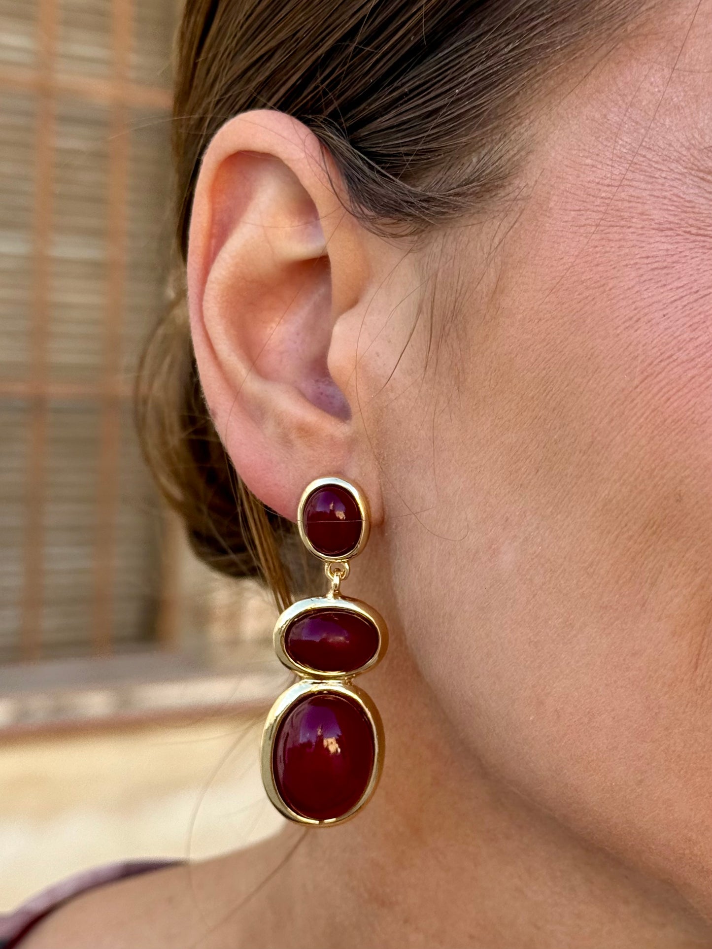 Pendientes Sultana Burdeos