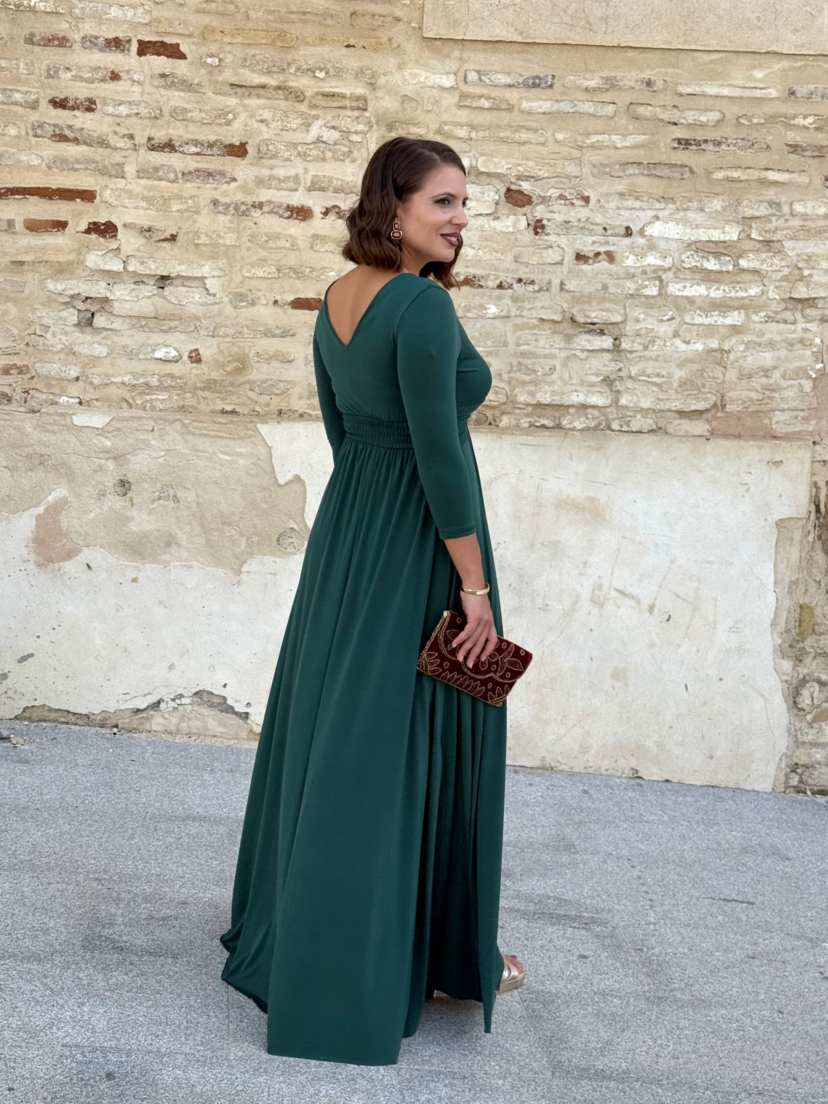 Vestido Zafira Manga Verde