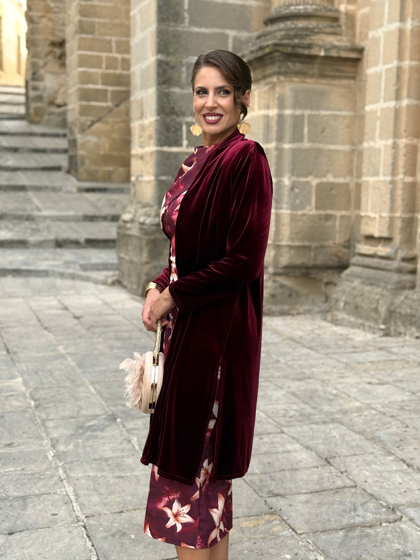 Kimono de Terciopelo Burdeos