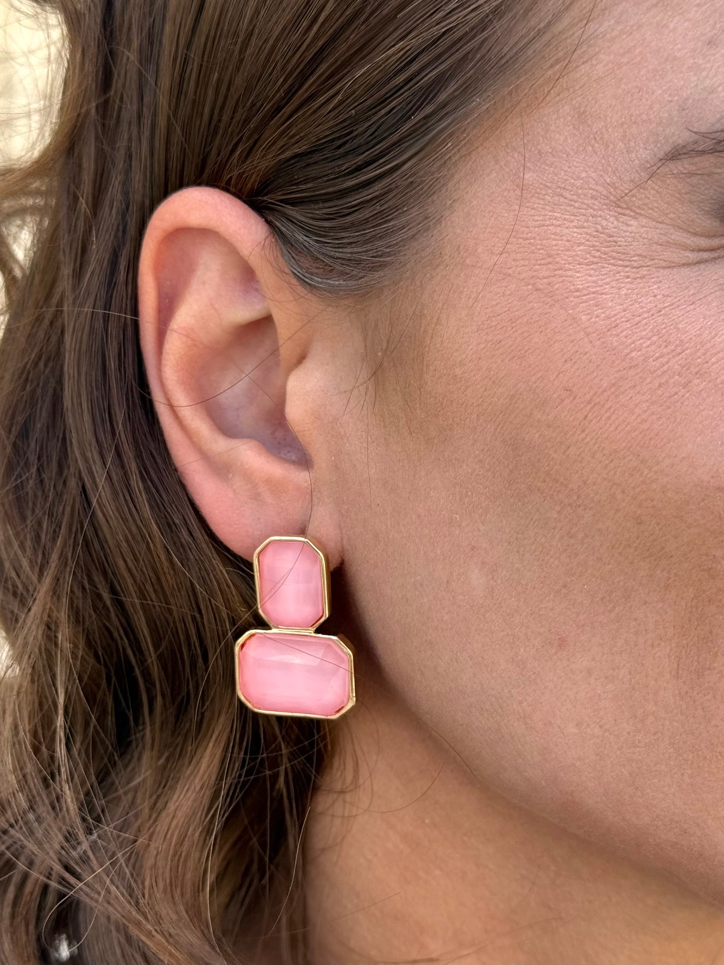Pendientes Luna Rosa