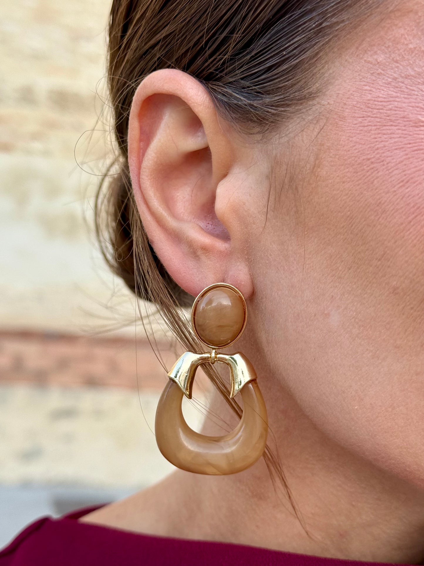 Pendientes Sol Camel