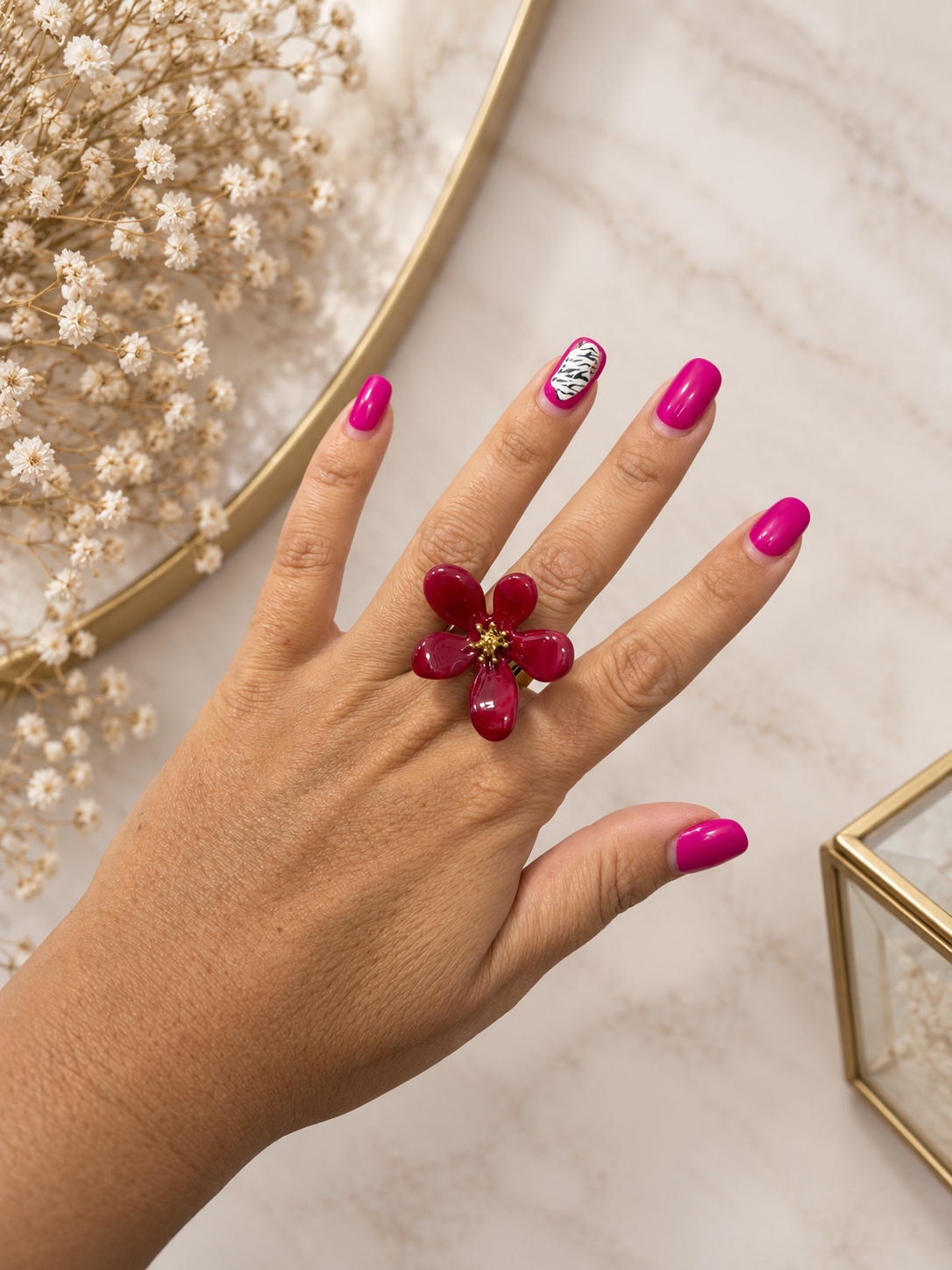 Anillo Flor Granate