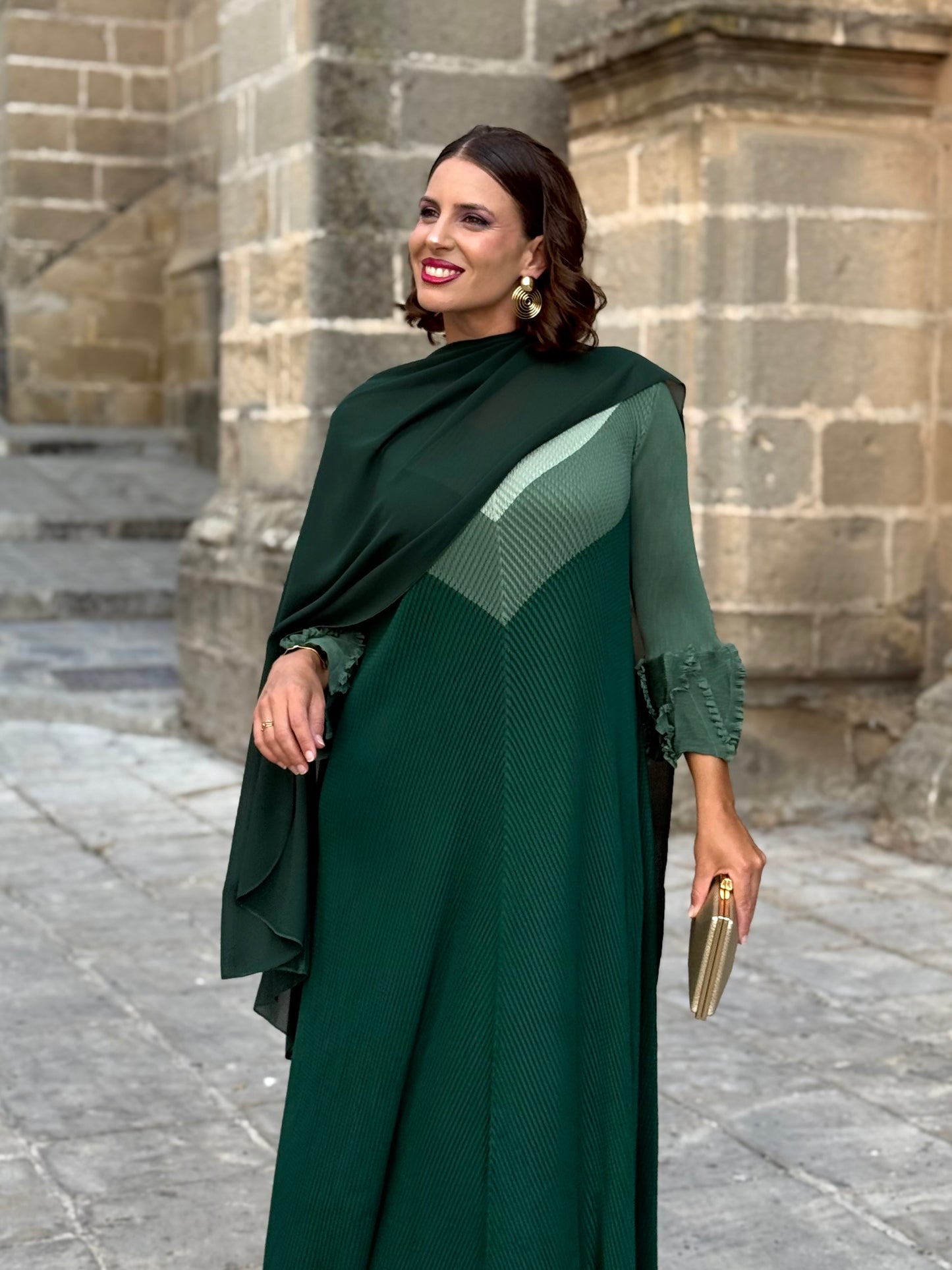Capa de Gasa Verde Botella