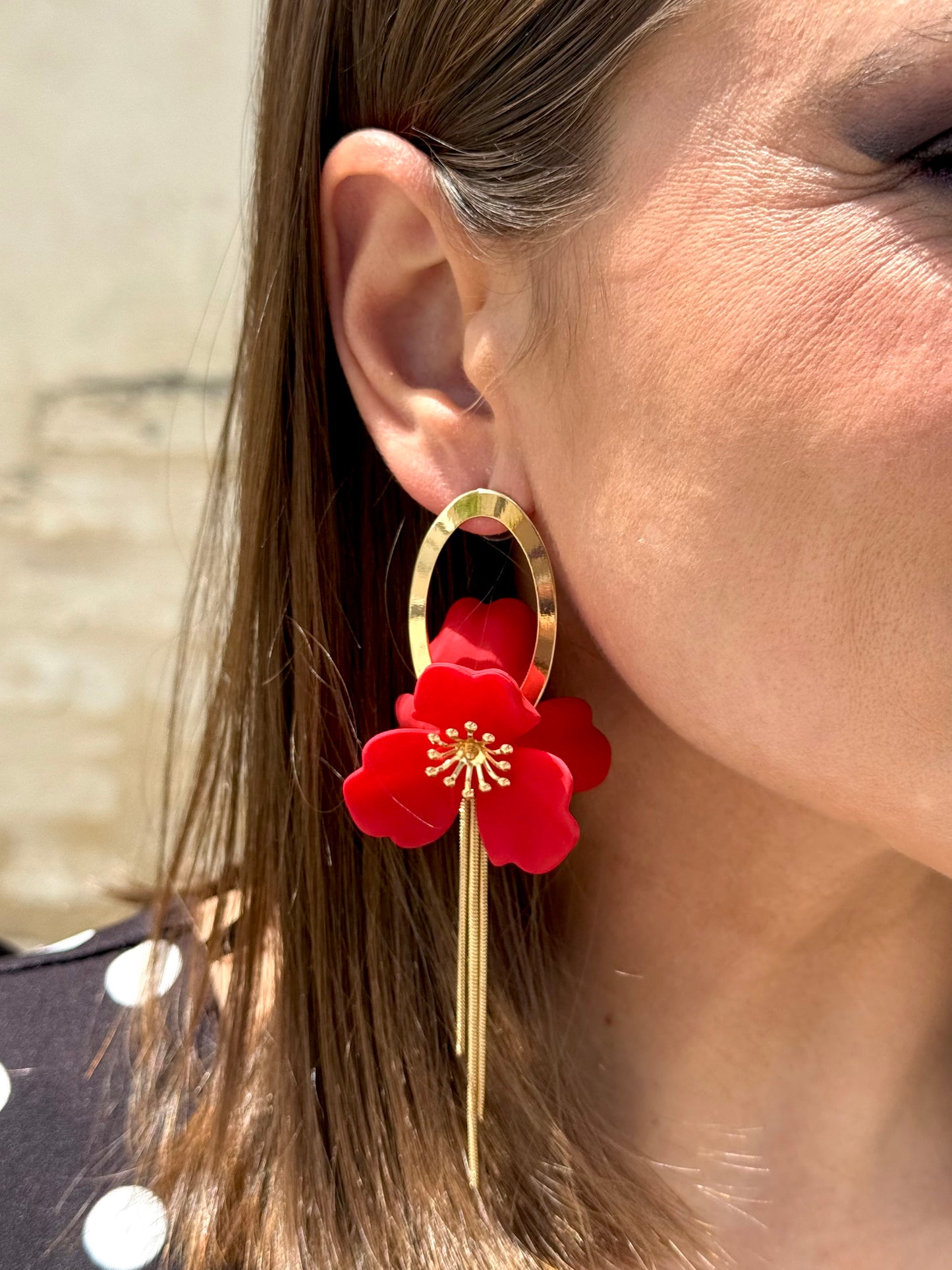 Pendientes Flor Rojo